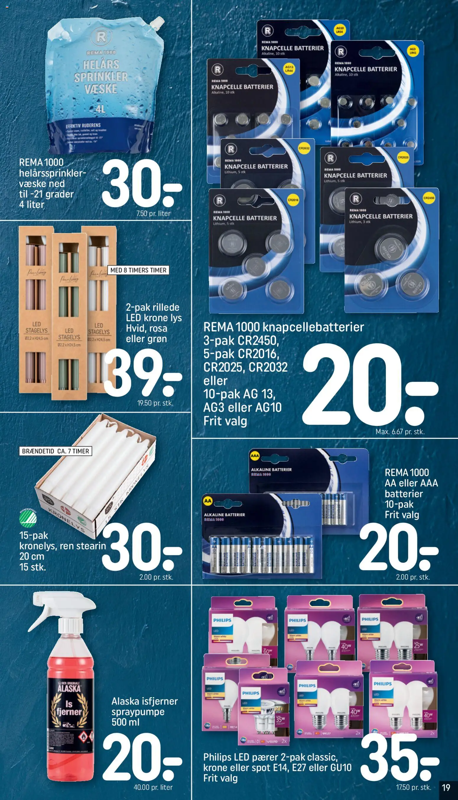 Rema 1000 tilbudsavis – gyldig fra 25.01.2026 | Side: 19 | Produkter: Batterier, Pærer