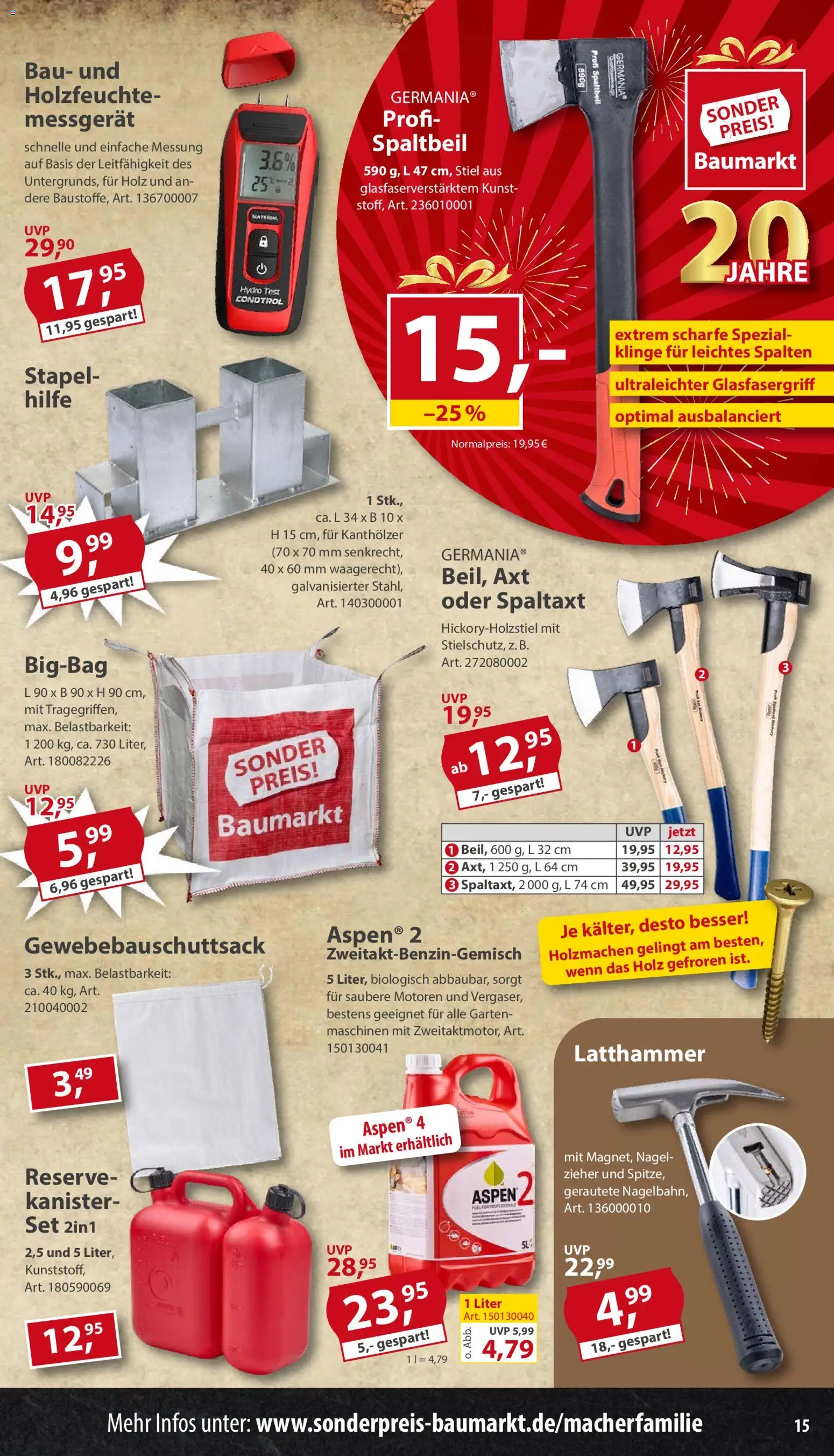 Sonderpreis Baumarkt Prospekt 	 – gültig ab 06.12.2025 | Seite: 15