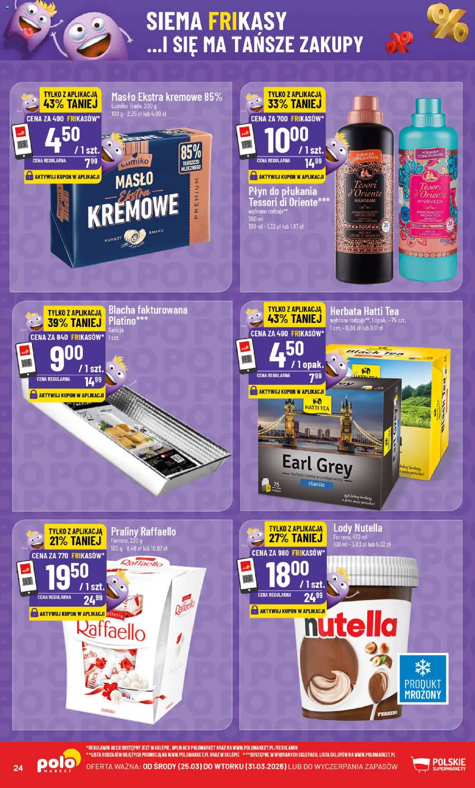 POLOmarket gazetka od 25.03.2026 | Strona: 24 | Produkty: Tesori d'oriente, Praliny, Masło, Lody
