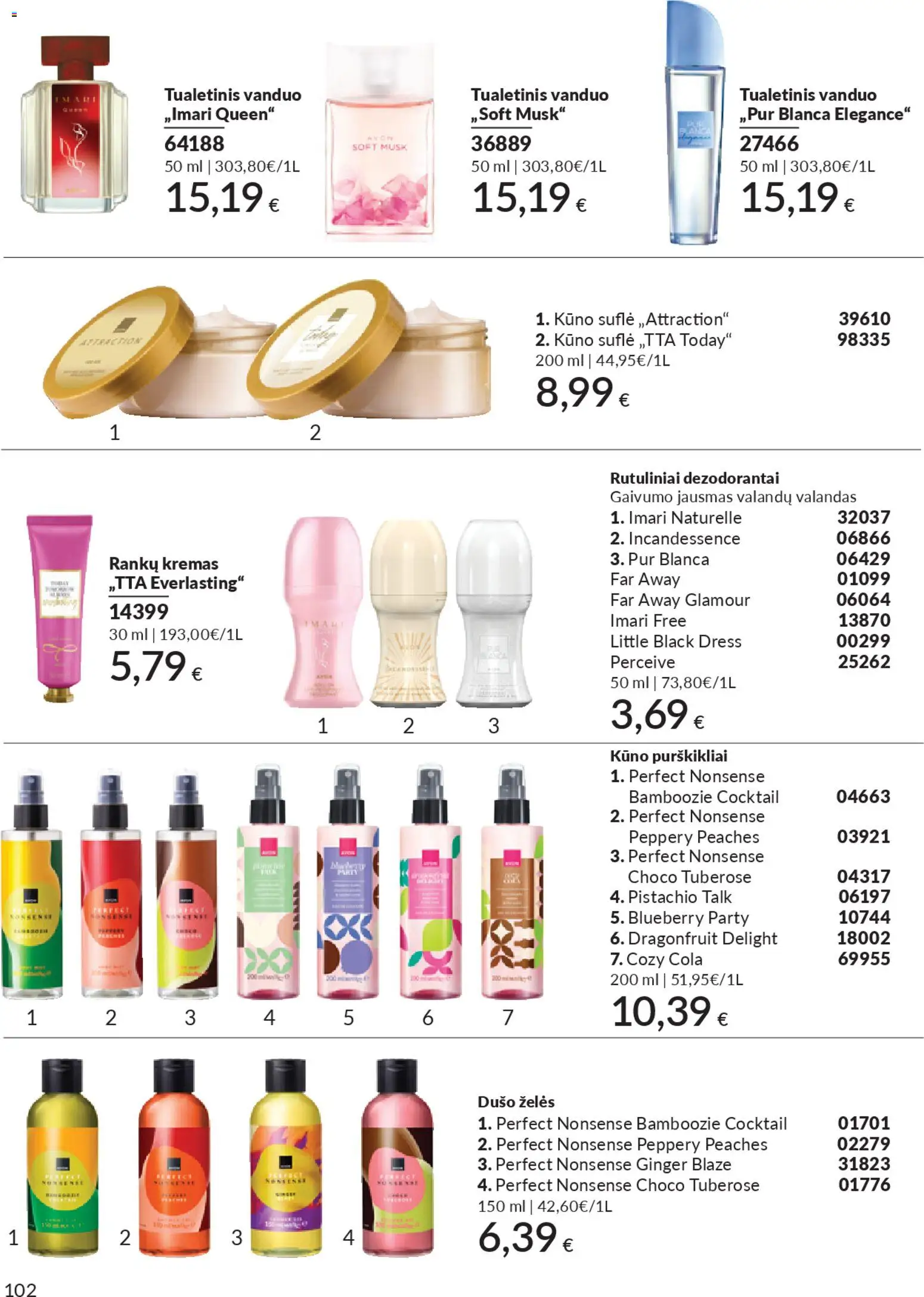 AVON akcijos nuo 01.01.2026 | Puslapis: 102 | Prekių: Tualetinis vanduo, Kremas