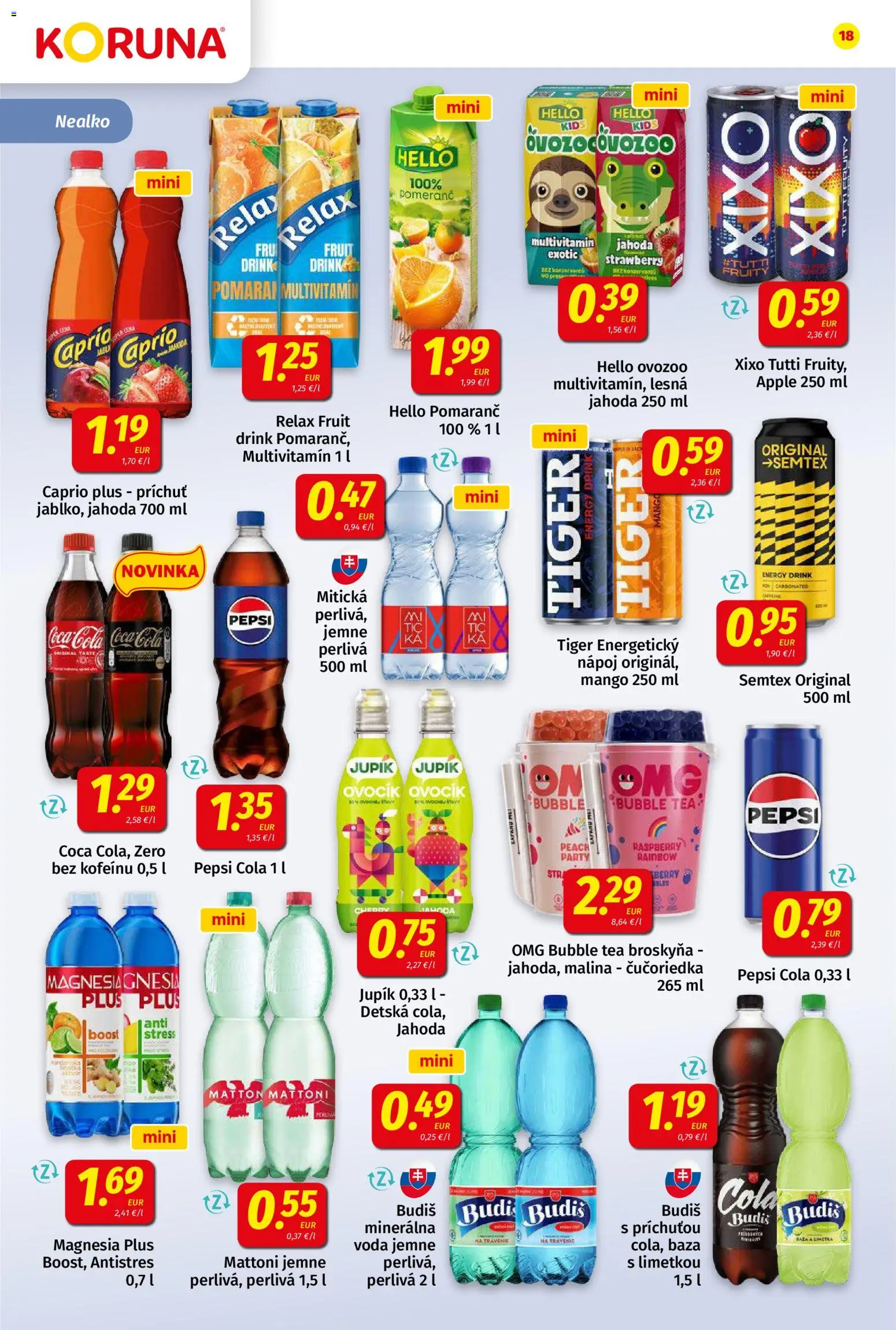 Nové Koruna akcie – leták je platný od 06.03.2026 | Strana: 18 | Produkty: Limetka, Apple, Voda, Coca cola