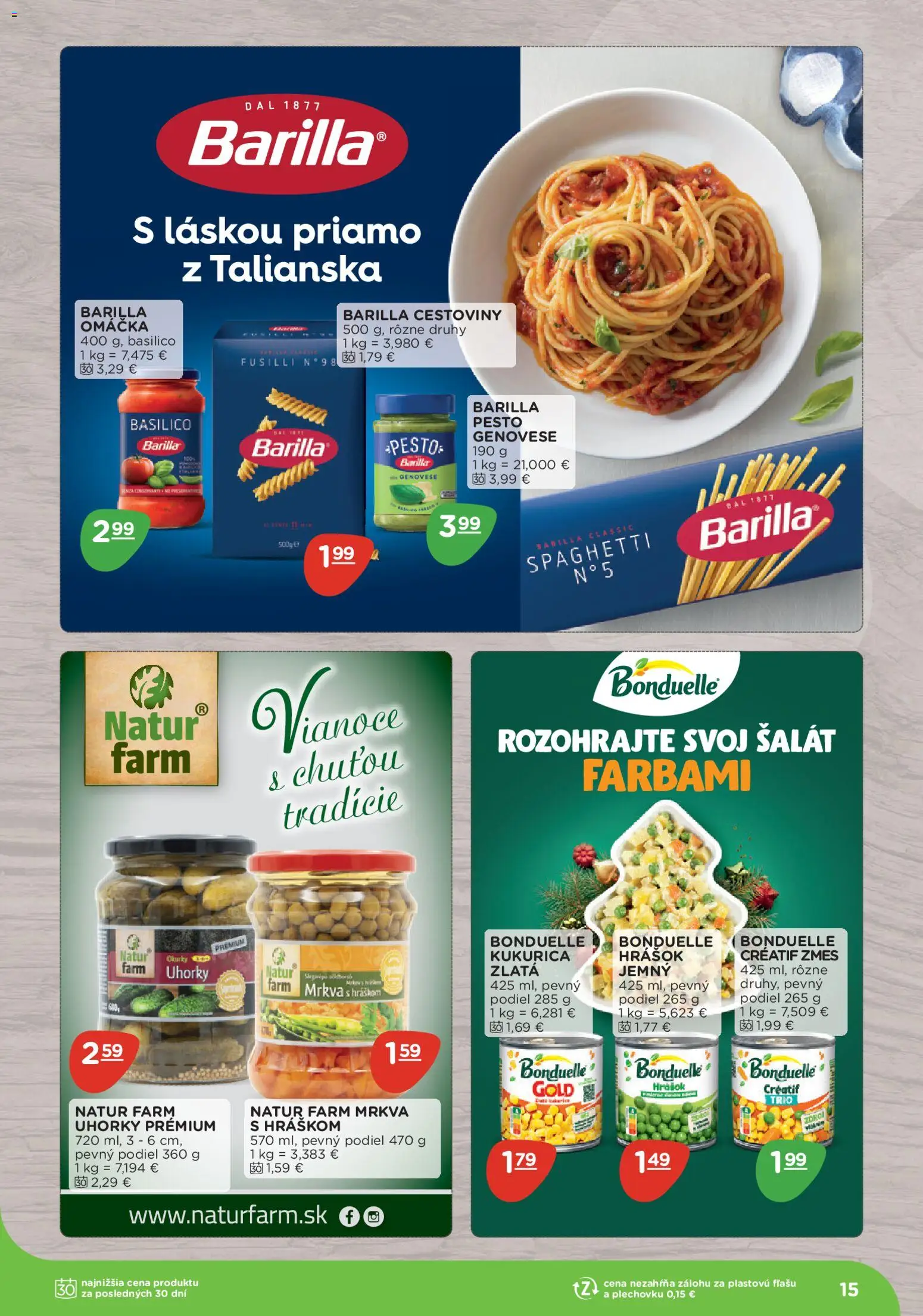 Nové Terno akcie – leták je platný od 10.11.2025 | Strana: 15 | Produkty: Fusilli, Hrášok, Omáčka, Kukurica