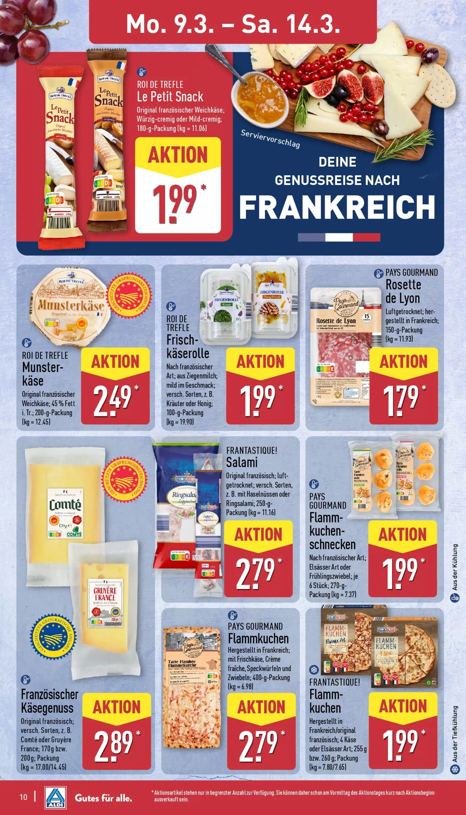 Aldi Prospekt 	 – gültig ab 09.03.2026 | Seite: 11 | Produkte: Käse, Creme, Salami, Kuchen
