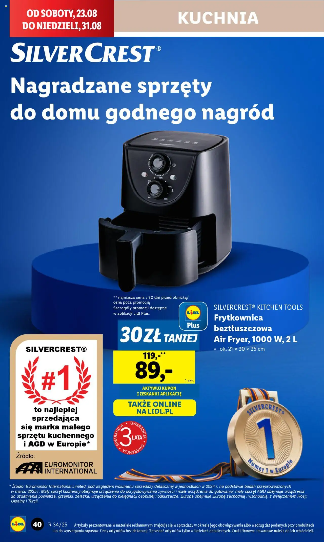 Lidl Katalog od 18.08.2025 | Strona: 42 | Produkty: Frytkownica, Frytkownica beztłuszczowa