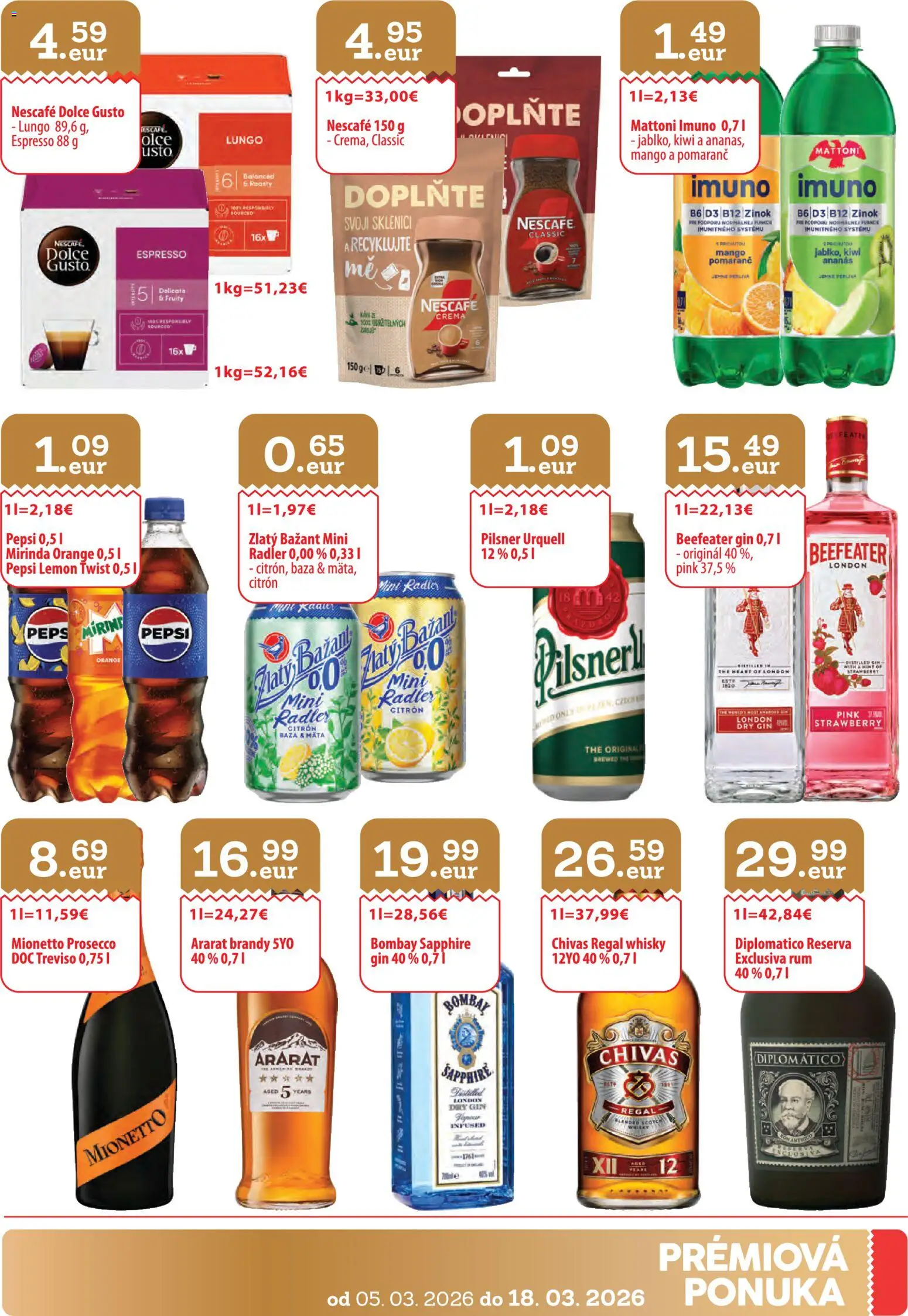 Nové CBA Komfos akcie – leták je platný od 05.03.2026 | Strana: 31 | Produkty: Regál, Dolce Gusto, Kiwi, Whisky