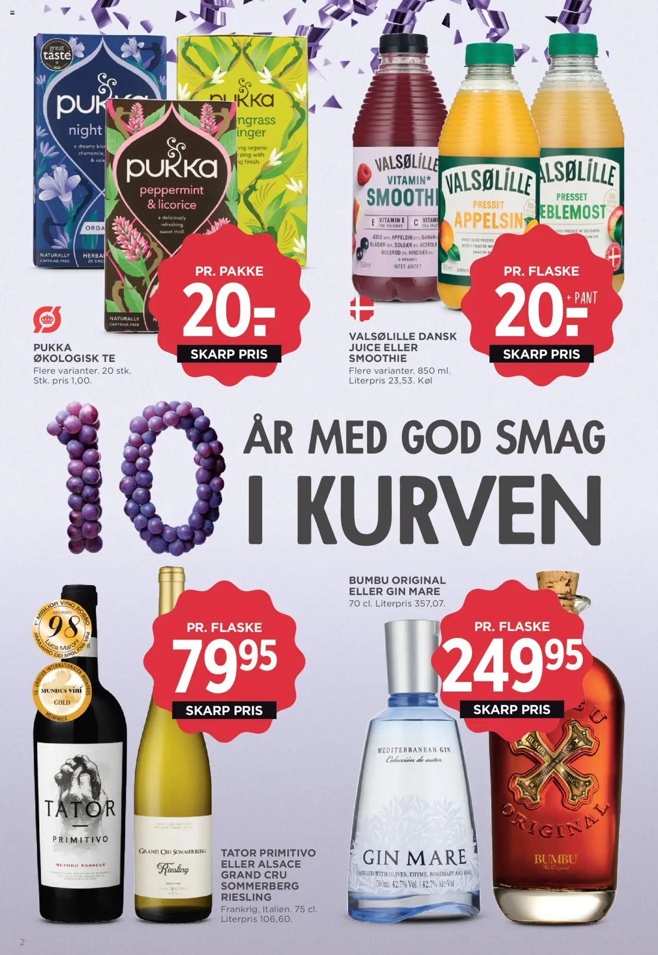 Meny Tilbudsavis gyldig fra 29.08.2025 | Side: 2 | Produkter: Blåbær, Gin, Smoothie, Solbær