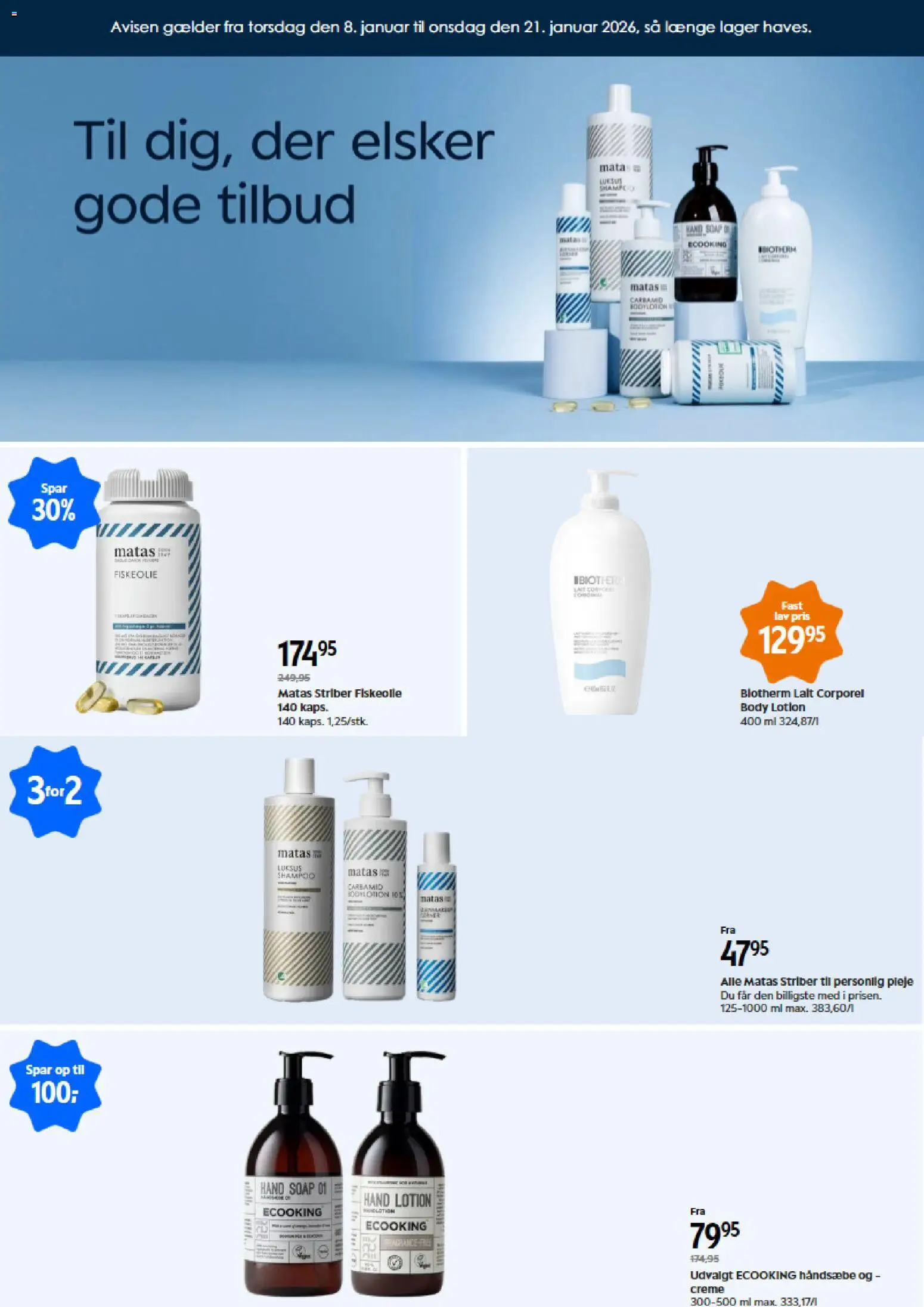 Matas tilbudsavis – gyldig fra 08.01.2026 | Side: 1 | Produkter: Shampoo, Creme