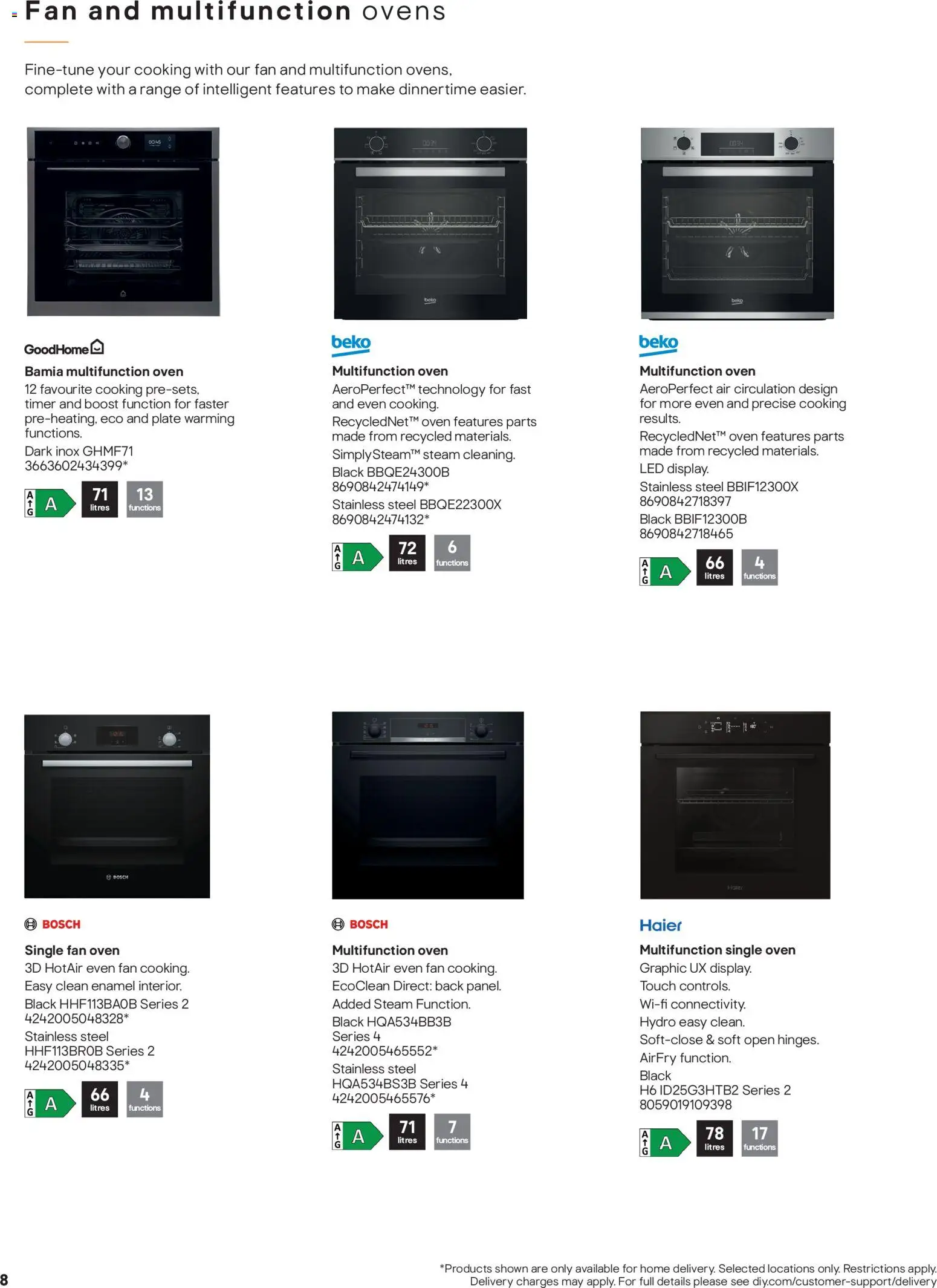 {H1} | Page: 8 | Products: Oven, Fan