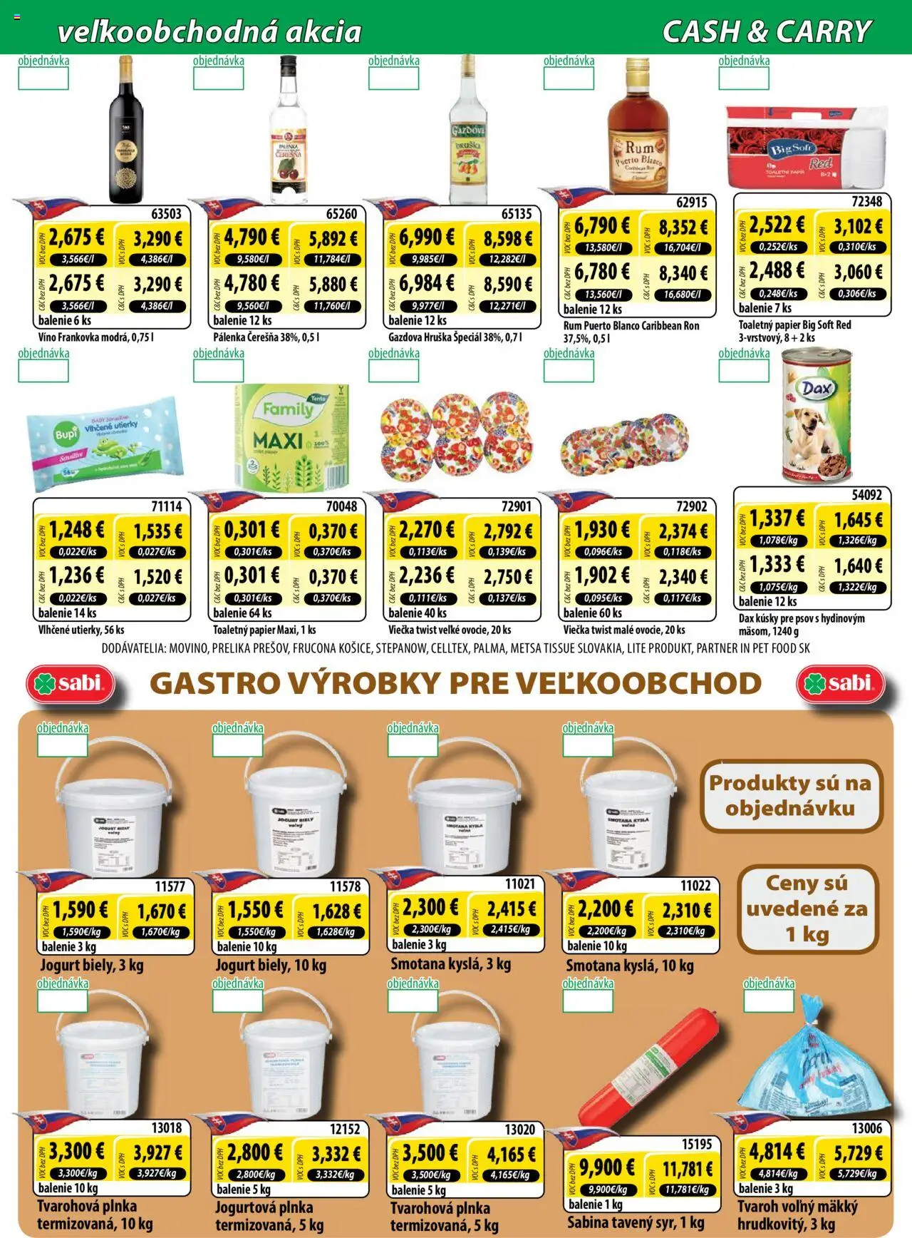 Milk Agro Cash & Carry │ platný od 13.08.2025 | Strana: 7 | Produkty: Jogurt, Smotana, Toaletný papier, Rum