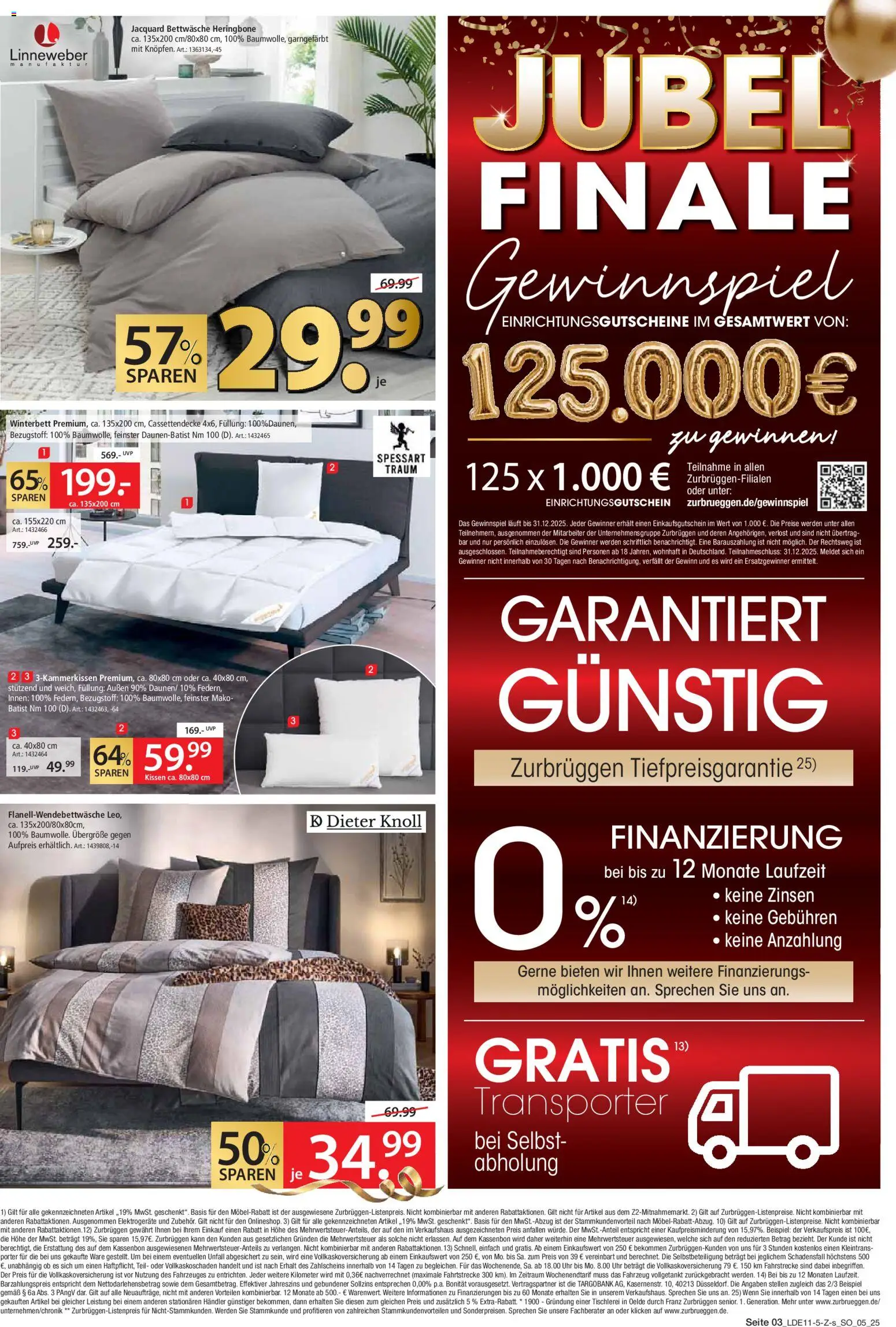 Zurbrüggen - Jubel-Finale – gültig ab 29.11.2025 | Seite: 3 | Produkte: Kissen, Bettwäsche, Uhr