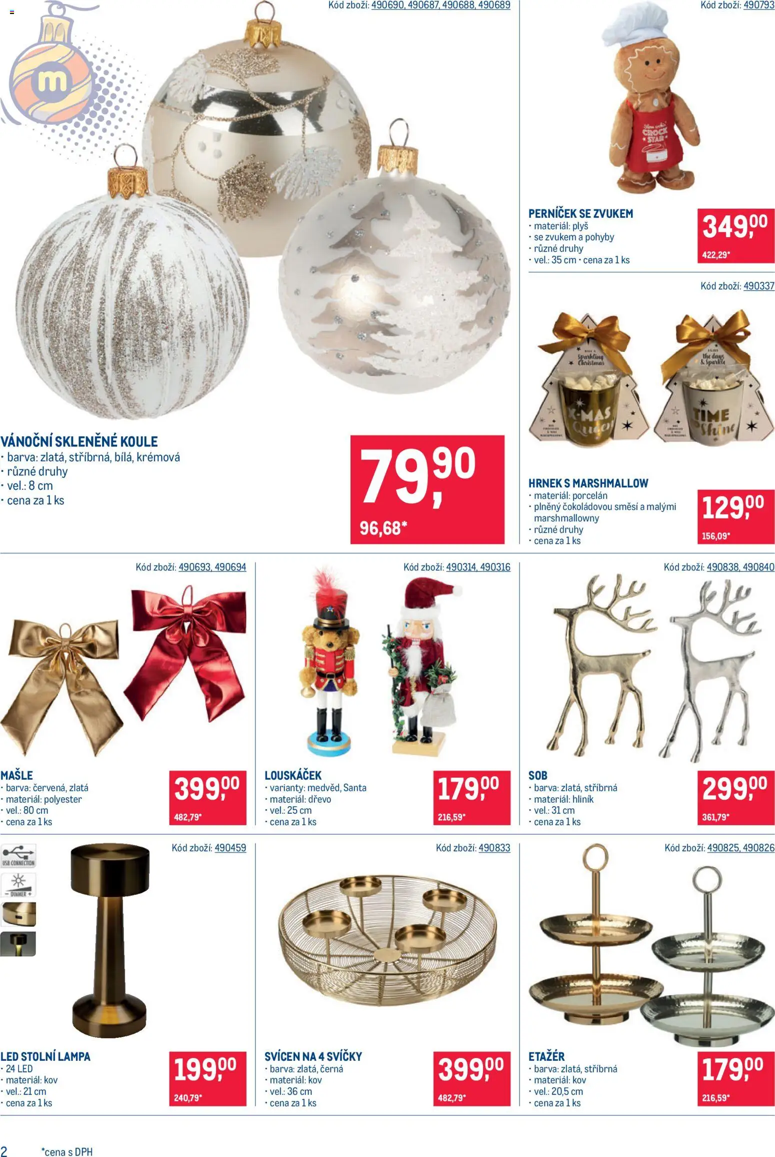 Makro leták - Dekorace od 22.10.2025 | Strana: 2 | Produkty: Marshmallow, Etažér, Lampa, LED