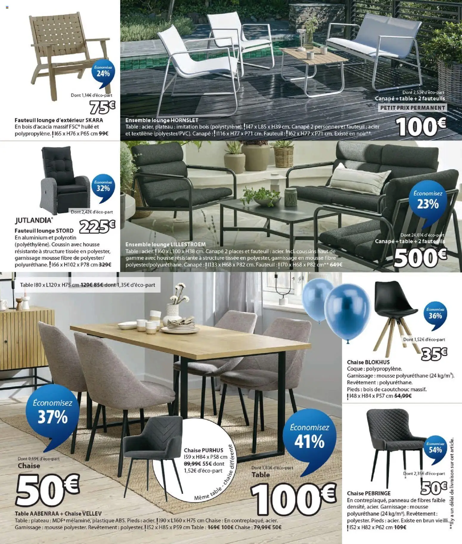 {H1} | Page: 5 | Produits: Plateau, Mousse, Canapé, Fauteuil