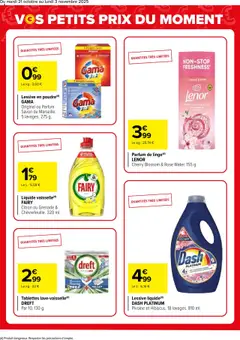 Carrefour - Prévisualisation de Carrefour catalogue Vos petits prix du moment valide à partir de 21.10.2025 | Page: 2 | Produits: Citron, Fairy, Savon, Lessive
