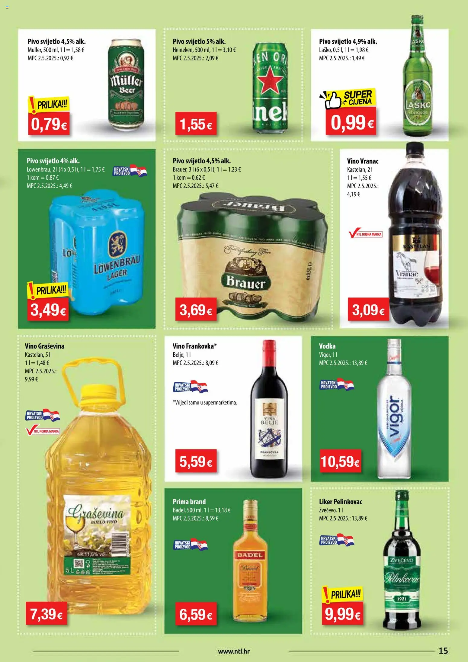 NTL katalog | vrijedi od 08.04.2026 | Stranica: 15 | Proizvodi: Vino, Laško, Liker, Vodka