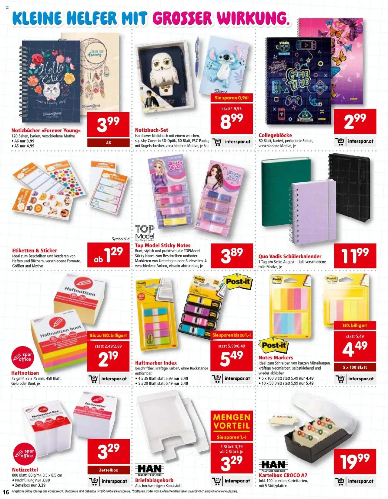 Interspar So macht Schule spass gültig ab 26.06.2025 | Seite: 16 | Produkte: Notizbuch, Box