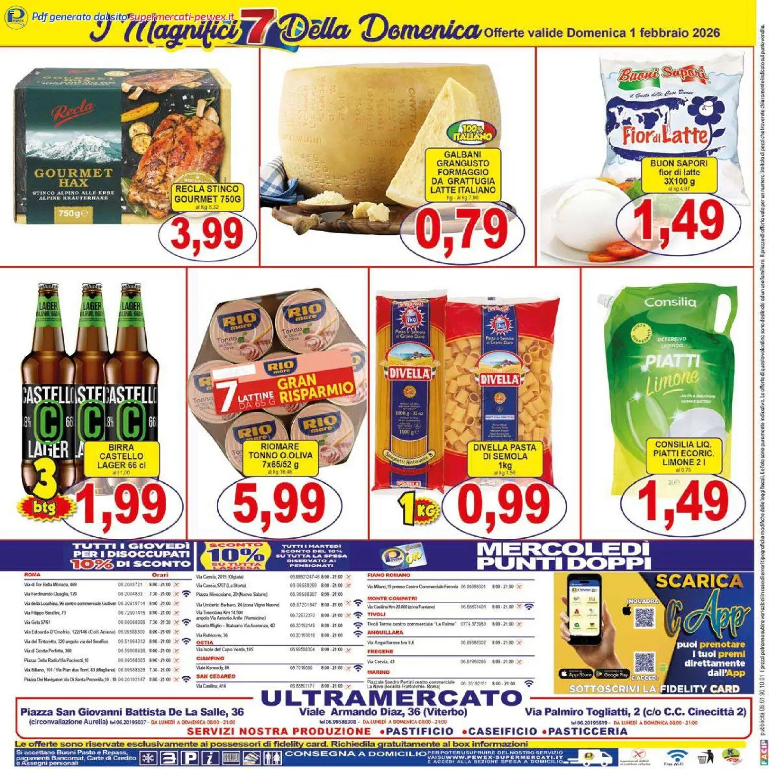 Volantino Pewex del 26.01.2026 | Pagina: 24 | Prodotti: Birra, Latte, Formaggio, Limone