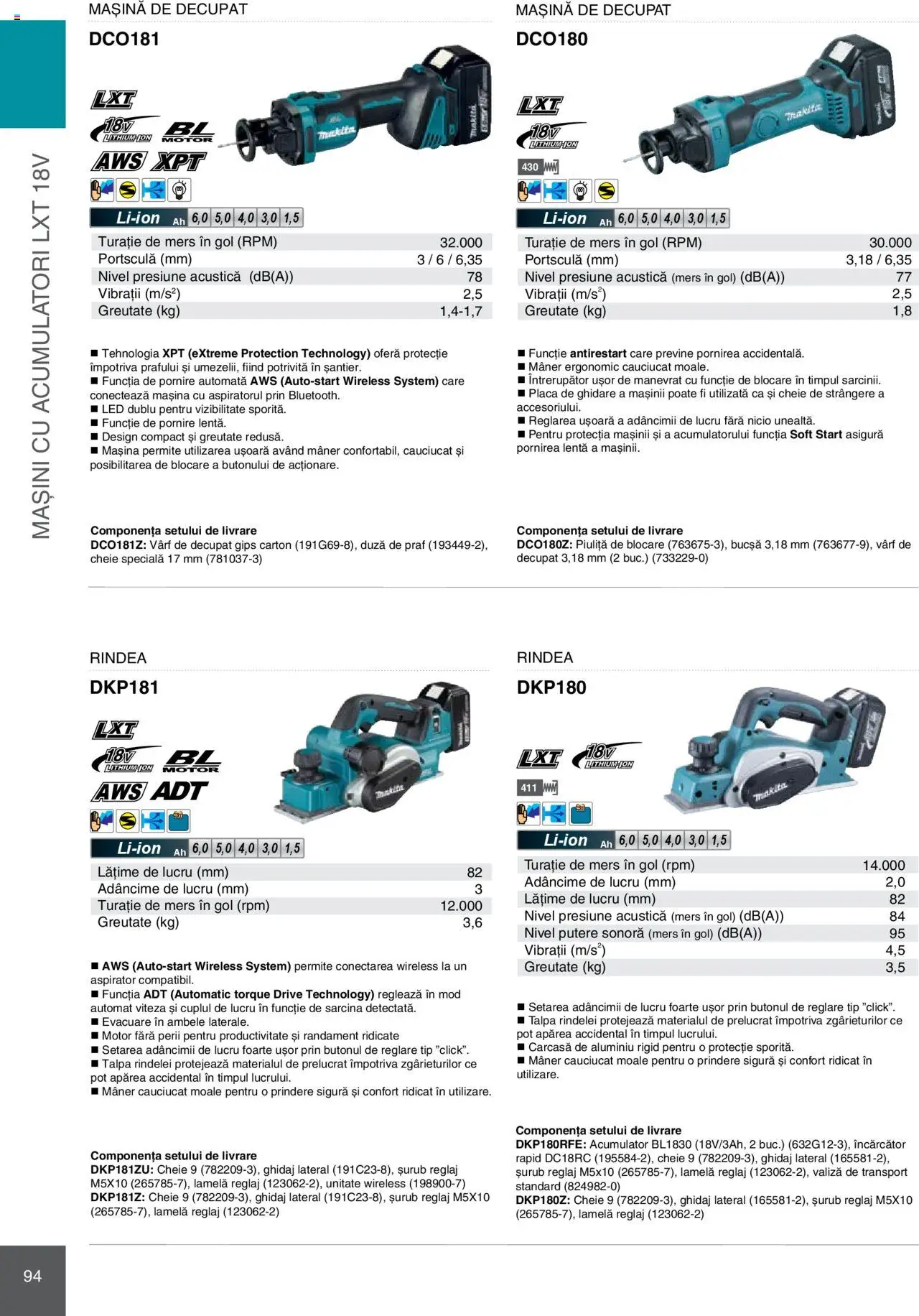 Noul catalog Makita – valabil de la 08.01.2025 | Pagină: 94 | Produse: Valiză, Carcasă, Aspirator, Mâner