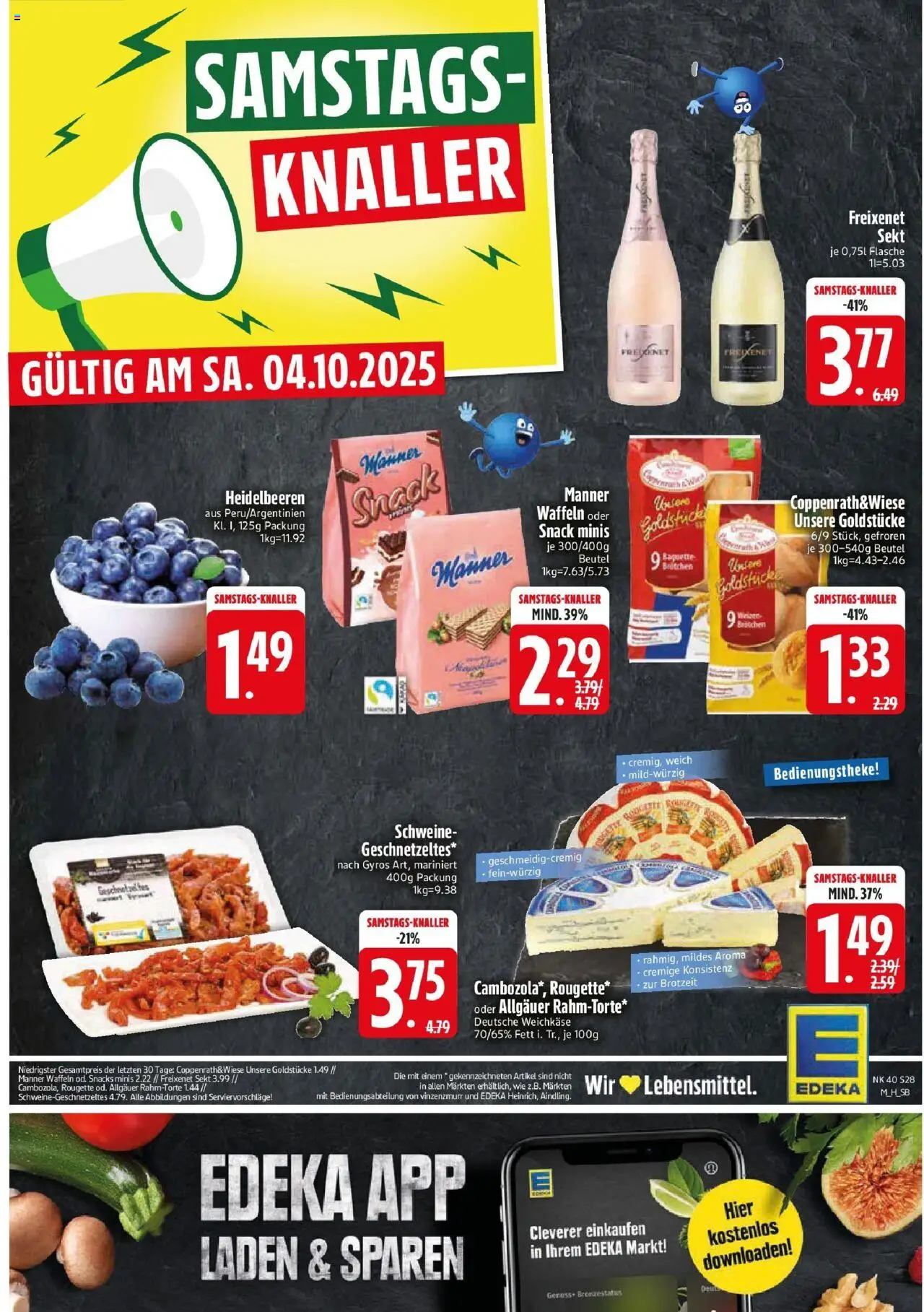 Edeka prospekt Bodenwöhr	 – gültig ab 28.09.2025 | Seite: 28 | Produkte: Freixenet, Sekt, Waffeln, Heidelbeeren