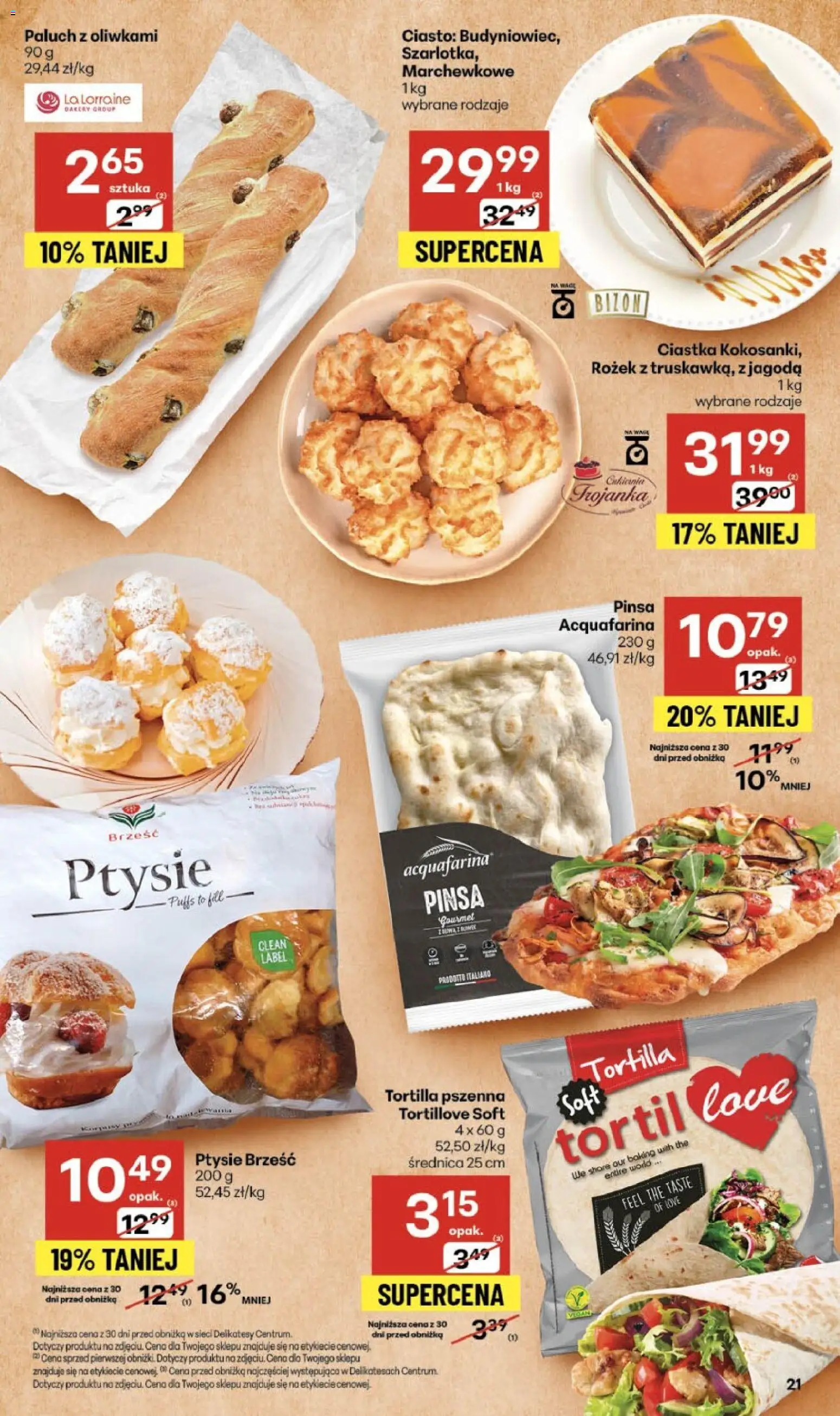 Delikatesy Centrum Gazetka od 13.11.2025 | Strona: 21 | Produkty: Tortilla, Delikatesy, Pinsa, Ciastka