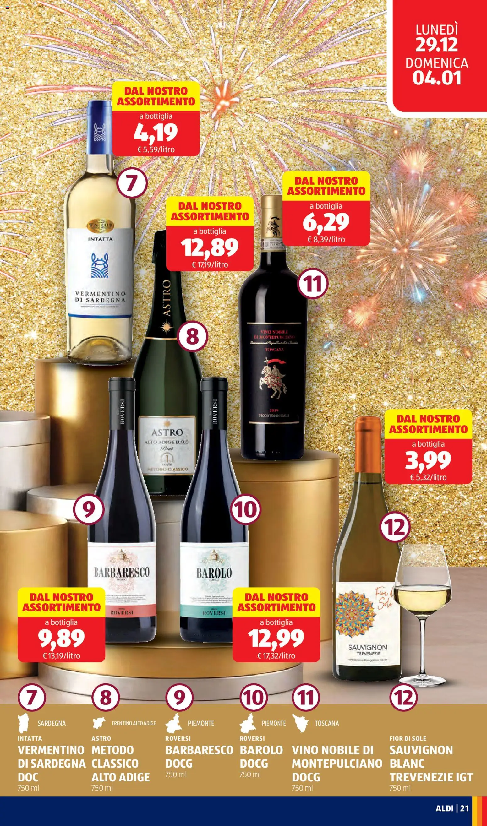 Volantino Aldi del 29.12.2025 | Pagina: 21 | Prodotti: Vino, Bottiglia