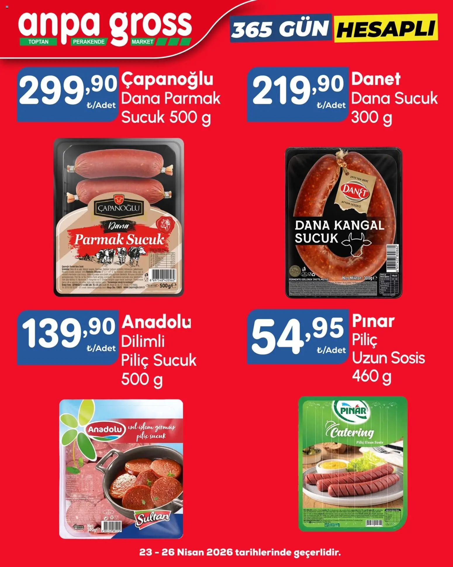 Anpa Gross Katalog - 23.04.2026 tarihinden itibaren geçerlidir | Sayfa: 7 | Ürünler: Mont, Sosis, Piliç, Sucuk