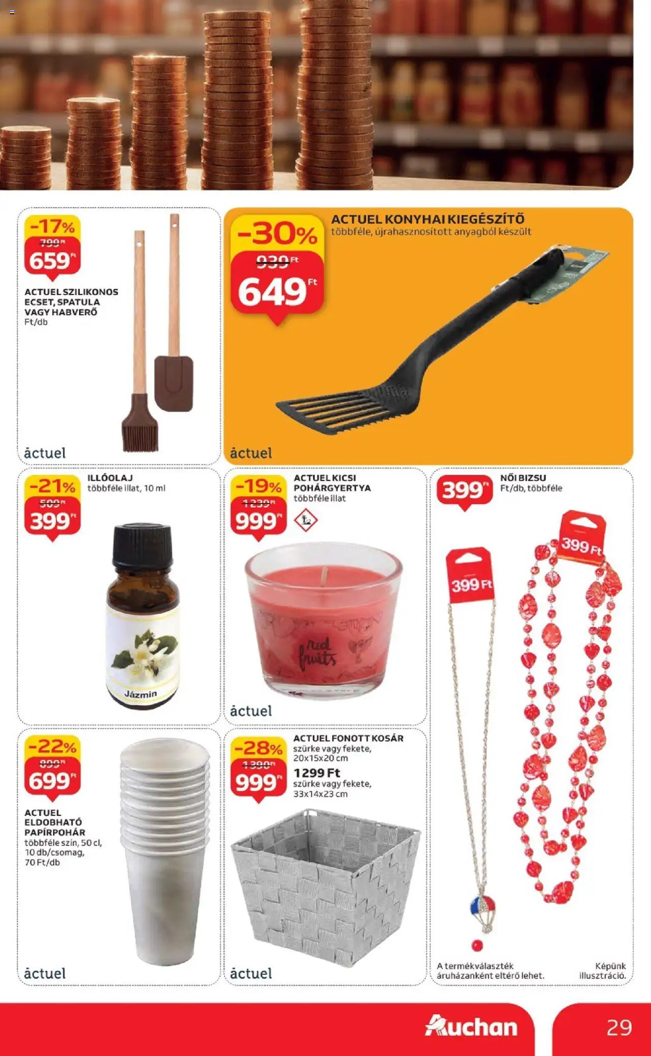 Auchan akciós ujság - amely érvényes a következő dátumtól: 18.09.2025 | Oldal: 29 | Termékek: Fonott kosár, Habverő, Illóolaj, Kosár
