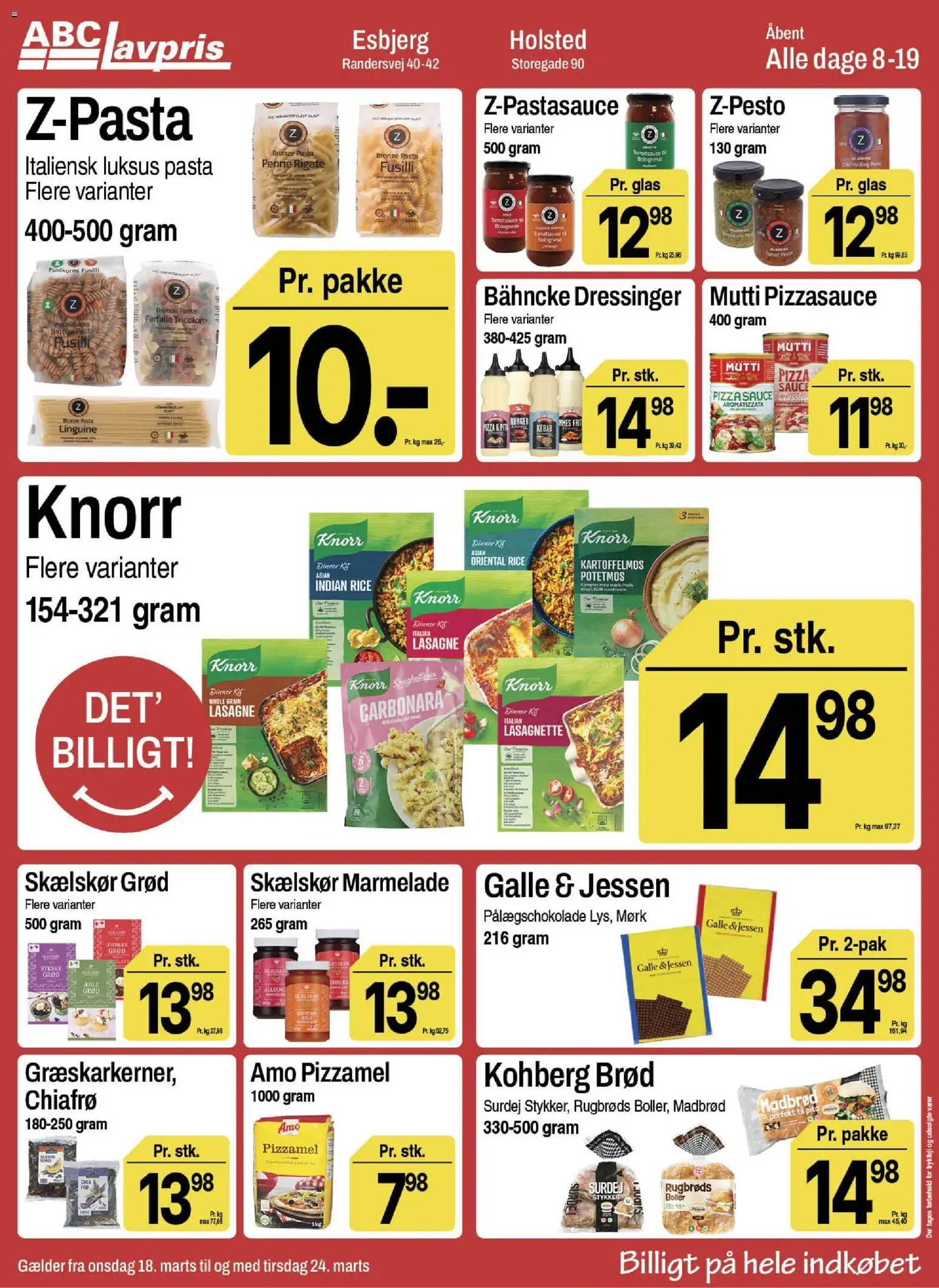 Abc Lavpris tilbudsavis – gyldig fra 18.03.2026 | Side: 8 | Produkter: Brød, Pizza, Pasta, Pizzamel