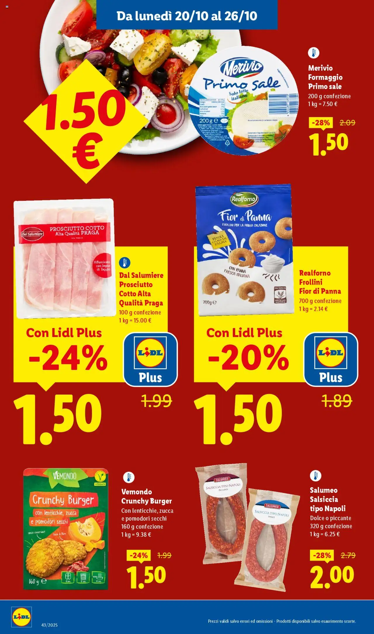 Volantino Lidl del 20.10.2025 | Pagina: 8 | Prodotti: Latte, Olio, Salsiccia, Pomodori secchi