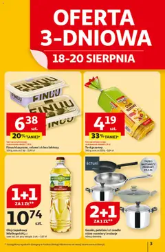 Auchan Gazetka - Odlotowe ceny na start szkoły Hipermarket od 14.08.2025 | Strona: 3 | Produkty: Bez laktozy, Patelnie, Olej, Chleb