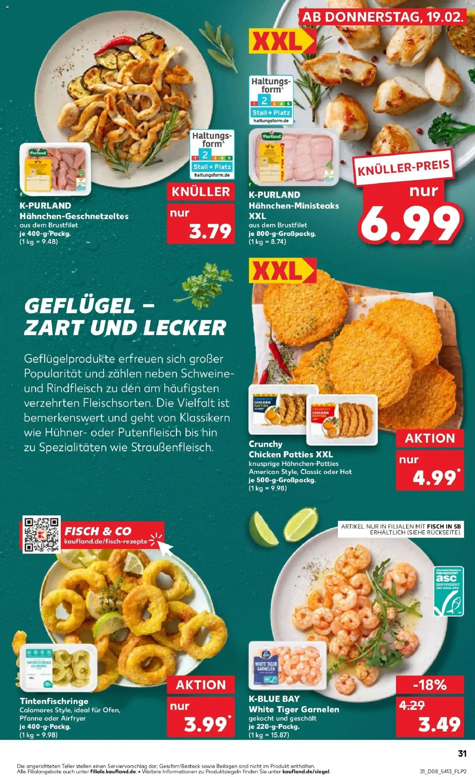Kaufland prospekt Remscheid	 – gültig ab 22.02.2026 | Seite: 31 | Produkte: Garnelen, Fisch, Tiger garnelen, Rindfleisch