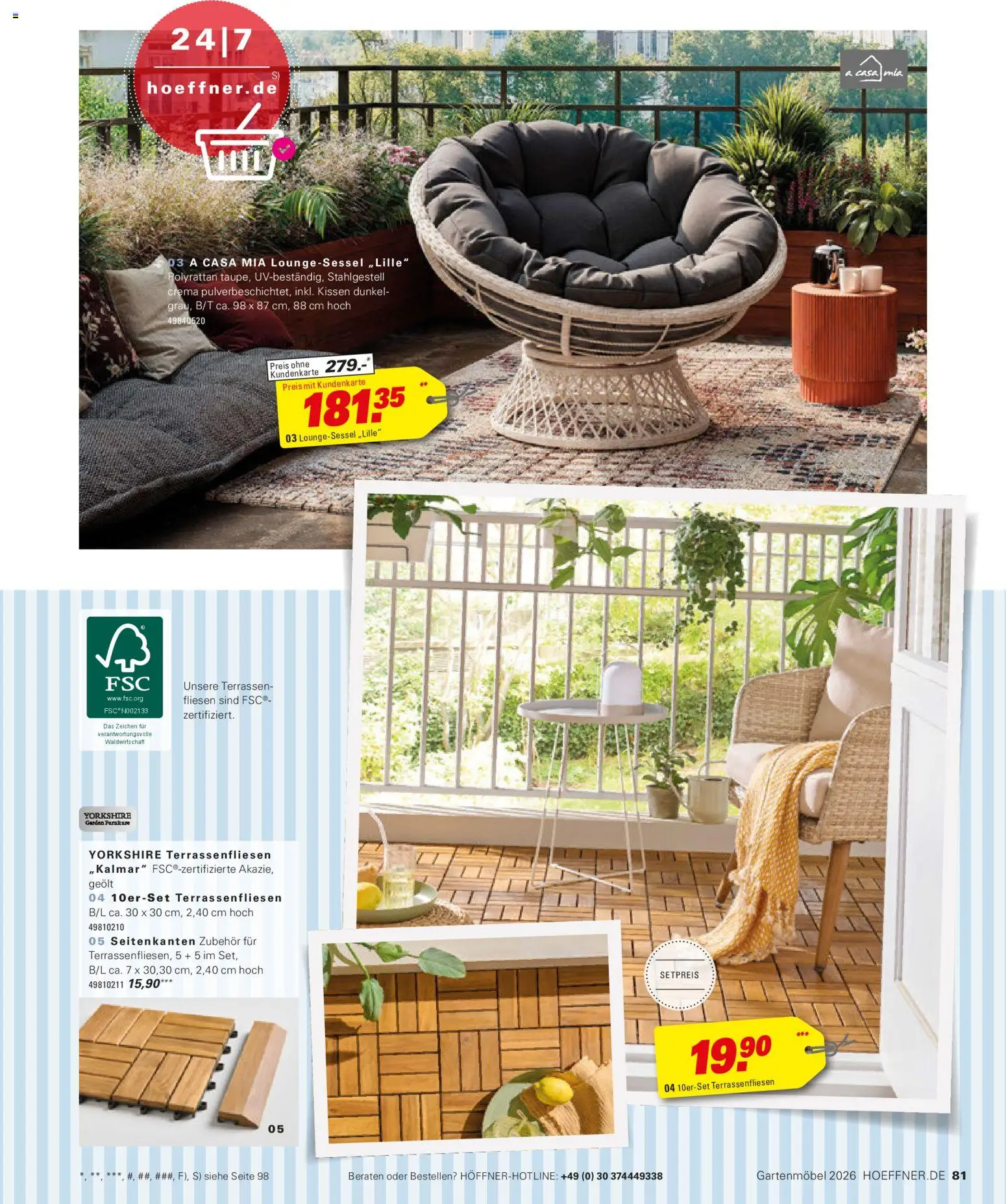 Höffner Prospekt Gartenmöbel – gültig ab 27.03.2026 | Seite: 81 | Produkte: Kissen, Gartenmöbel