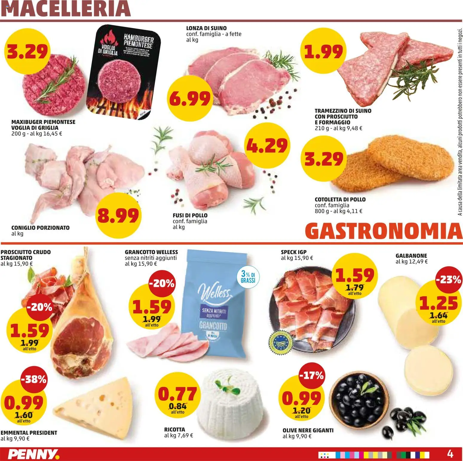 Volantino PENNY del 12.03.2026 | Pagina: 4 | Prodotti: Speck, Suino, Formaggio, Hamburger