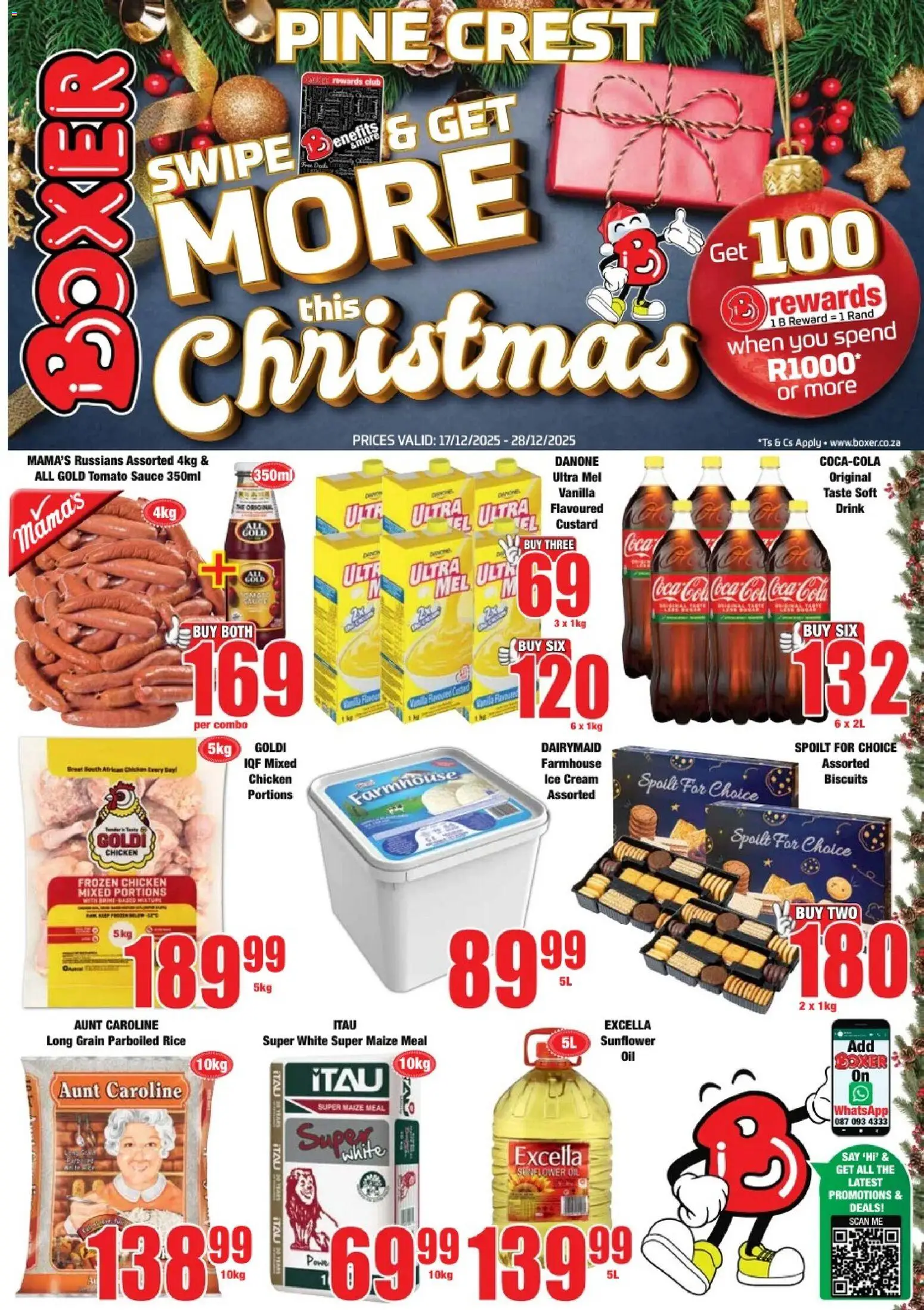 New Boxer catalogue – valid from 17.12.2025 | Page: 1 | Products: Custard, Maize meal, Biscuits, Ice cream