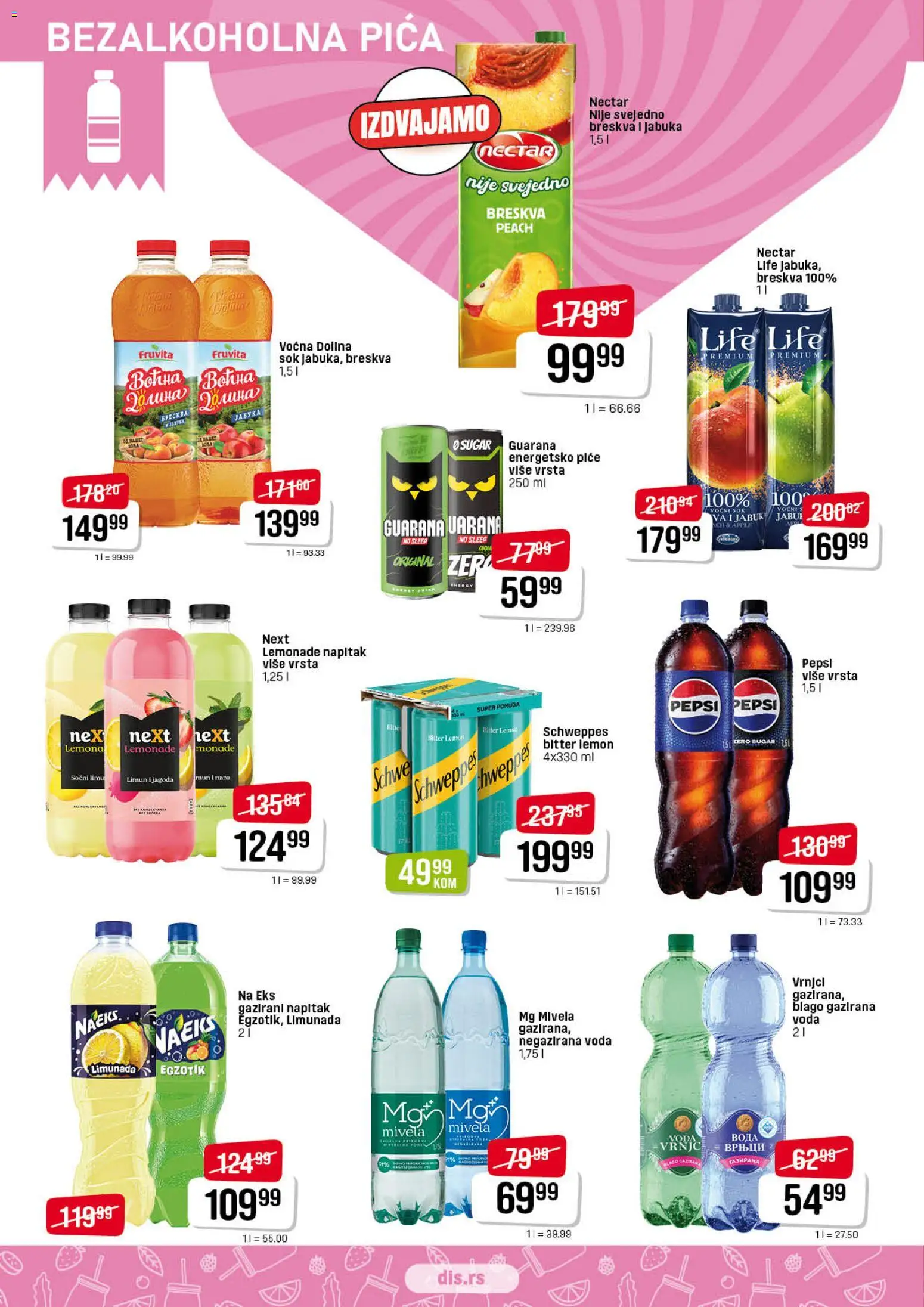 DIS katalog - važi od 09.04.2026 | Strana: 10 | Proizvode: Schweppes, Guarana, Pica, Sok