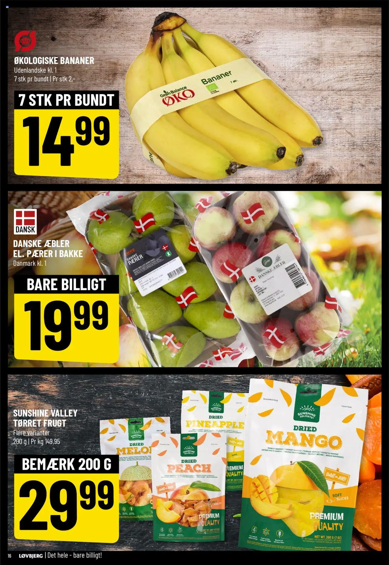 Løvbjerg tilbudsavis – gyldig fra 17.10.2025 | Side: 16 | Produkter: Mango, Æbler, Bananer, Tørret frugt