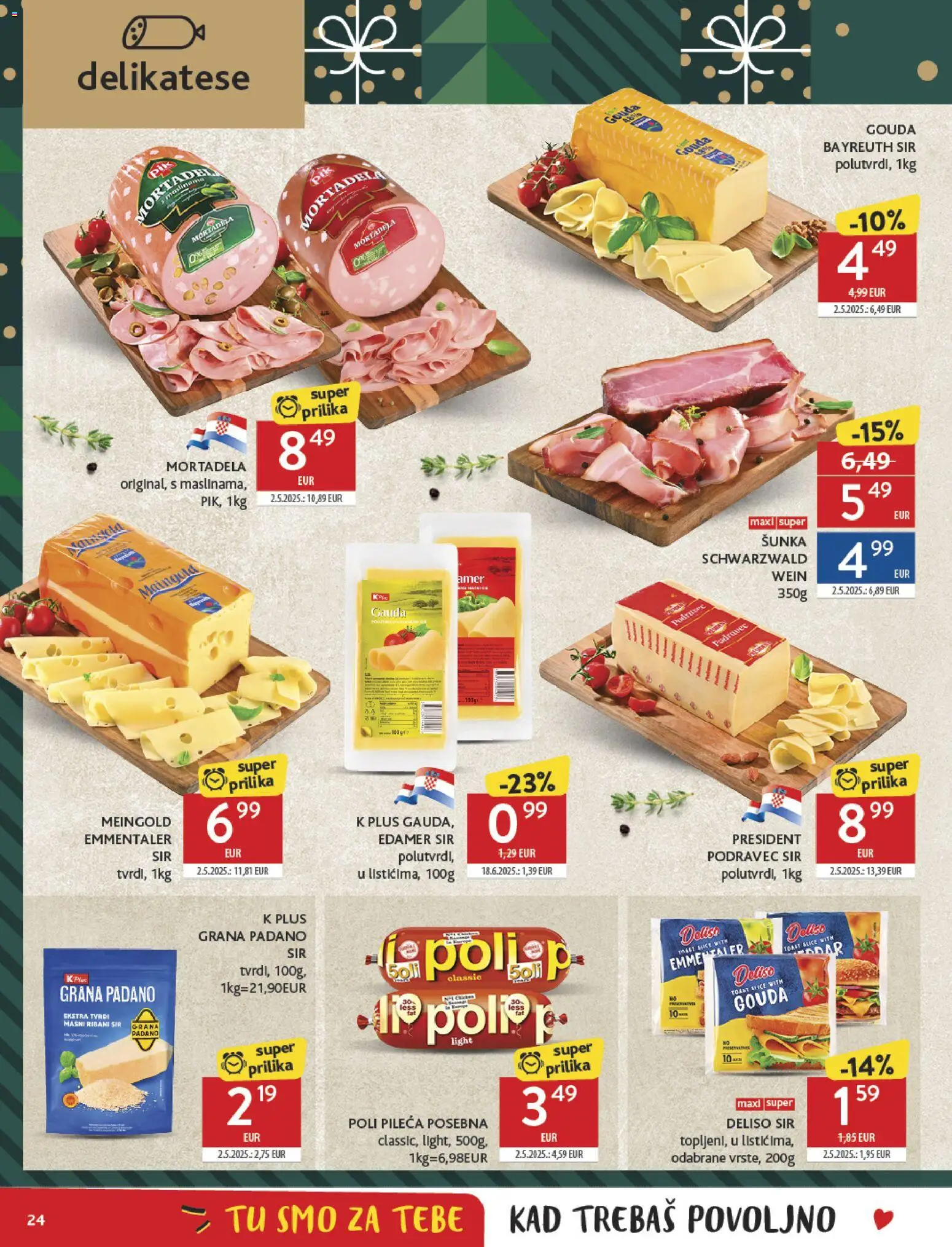 Konzum katalog | vrijedi od 27.12.2025 | Stranica: 24 | Proizvodi: Sir, Toast, Šunka, Gouda
