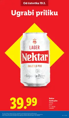 Nektar Svetlo pivo, 5% Vol., 0,33 l - pregled Lidl kataloga - važi od 19.02.2026 | Strana: 9