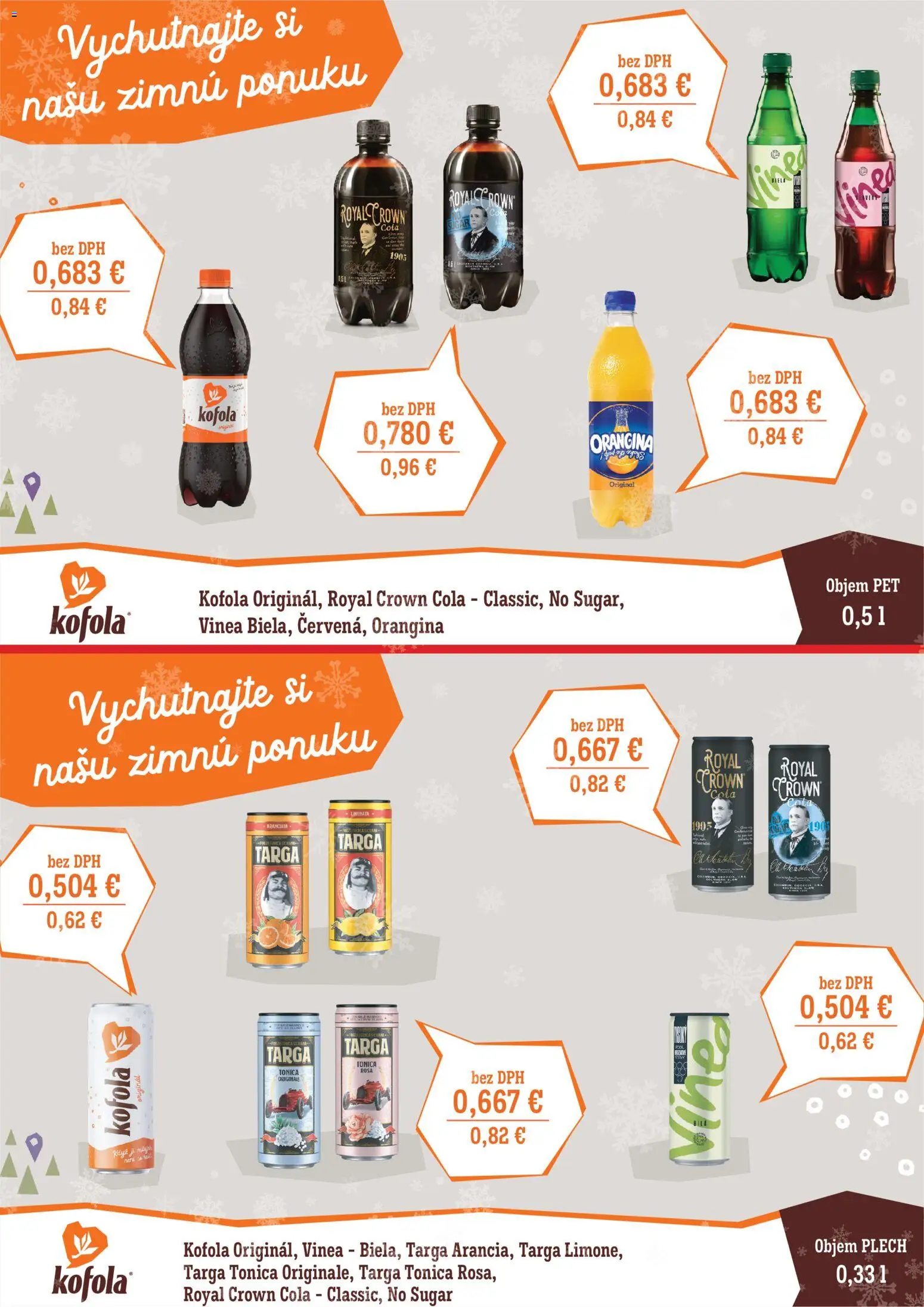 Nové CBA Verex akcie – leták je platný od 08.01.2026 | Strana: 2 | Produkty: Kofola, Cola, Vinea