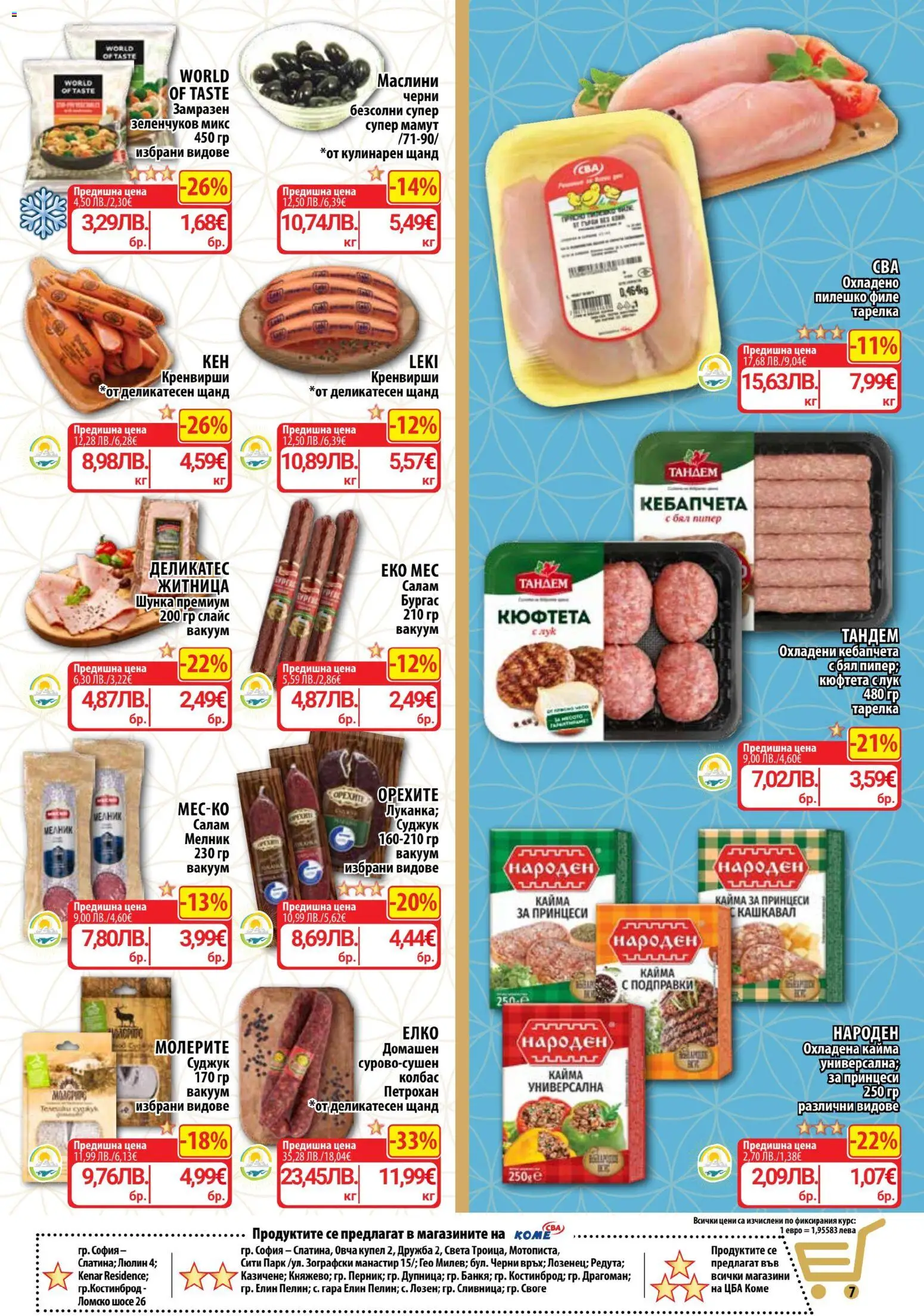 {H1} | Страница: 8 | Продукти: Пипер, Филе, Кренвирши, Пилешко