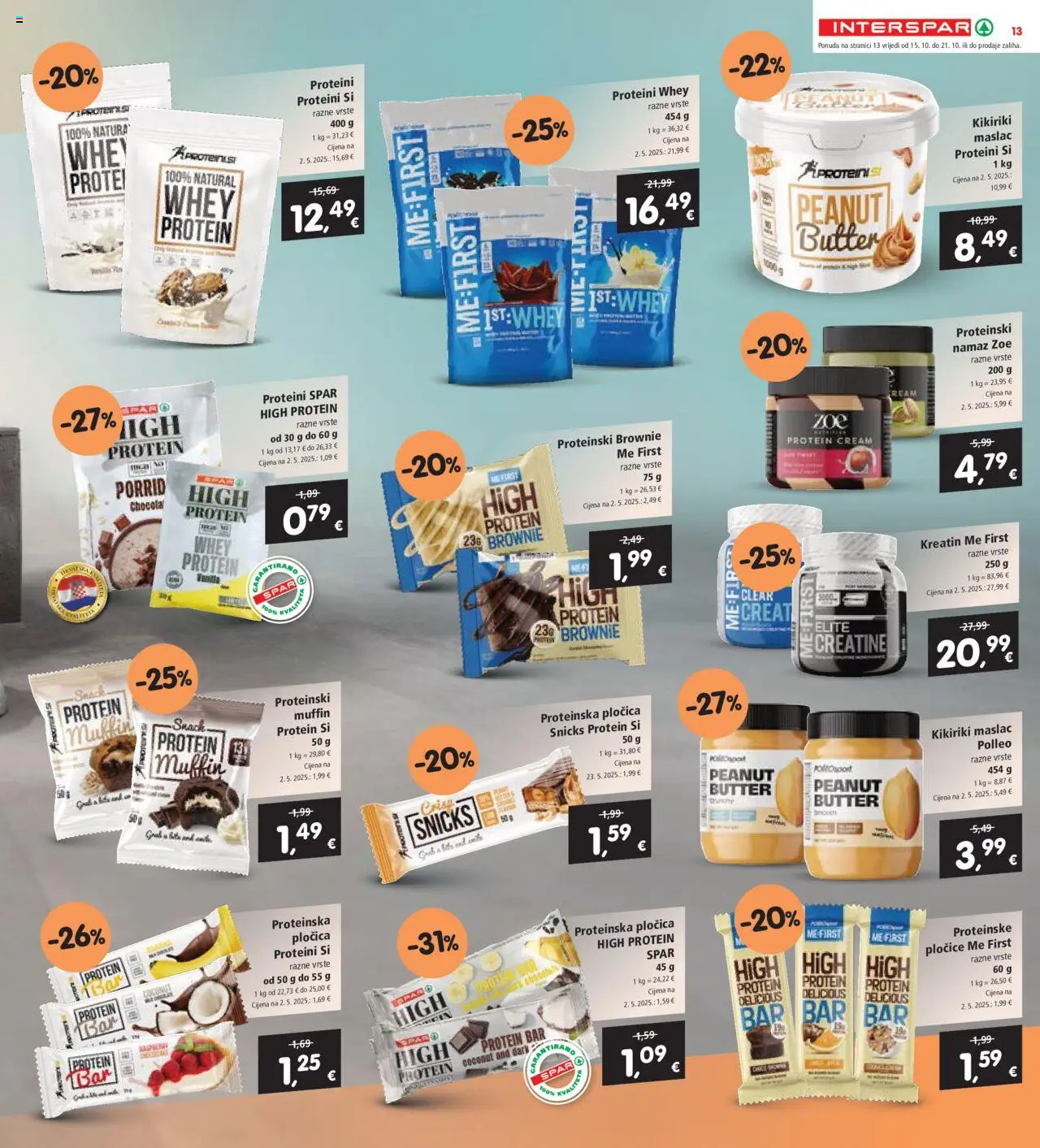 Interspar katalog | vrijedi od 15.10.2025 | Stranica: 15 | Proizvodi: Maslac, Pločice, Kikiriki, Namaz