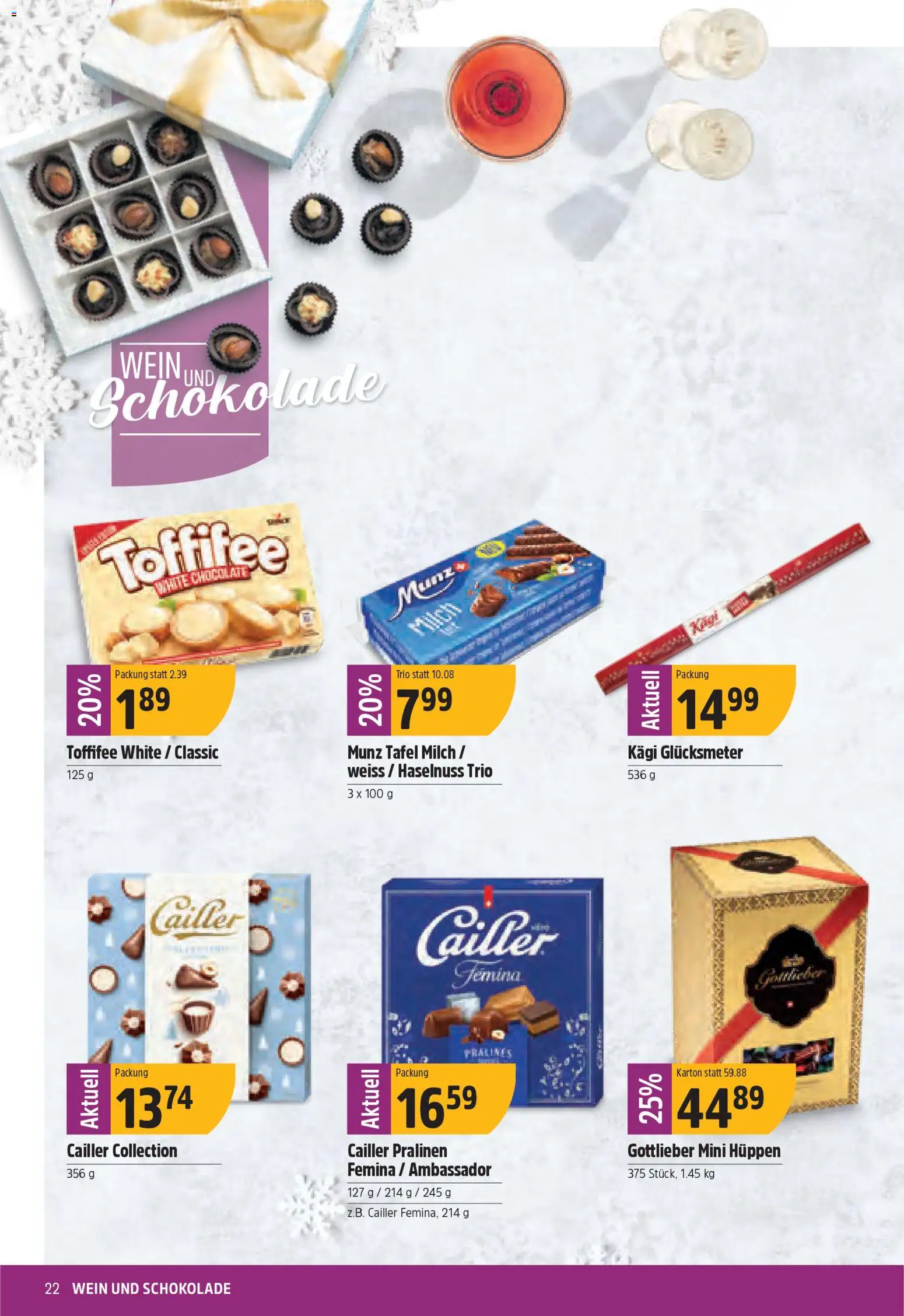 TopCC Aktionen – gültig ab 08.12.2025 | Seite: 22 | Produkte: Milch, Schokolade, Wein