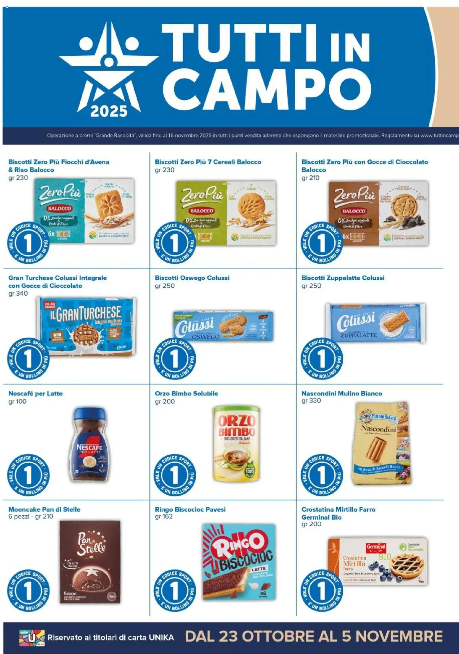 Volantino Oasi del 22.10.2025 | Pagina: 8 | Prodotti: Cioccolato, Cereali, Fiocchi, Farro
