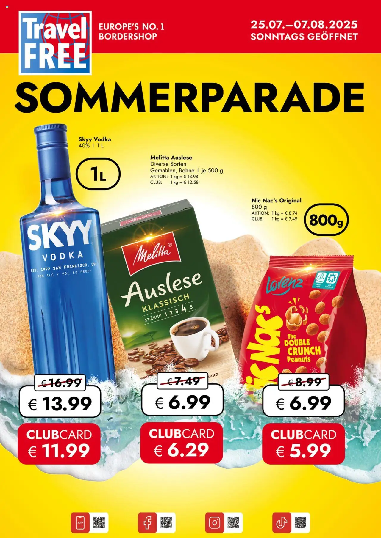 Travel Free  Aktionsangebote - gültig ab dem 25.07.2025 | Seite: 1 | Produkte: Melitta, Vodka
