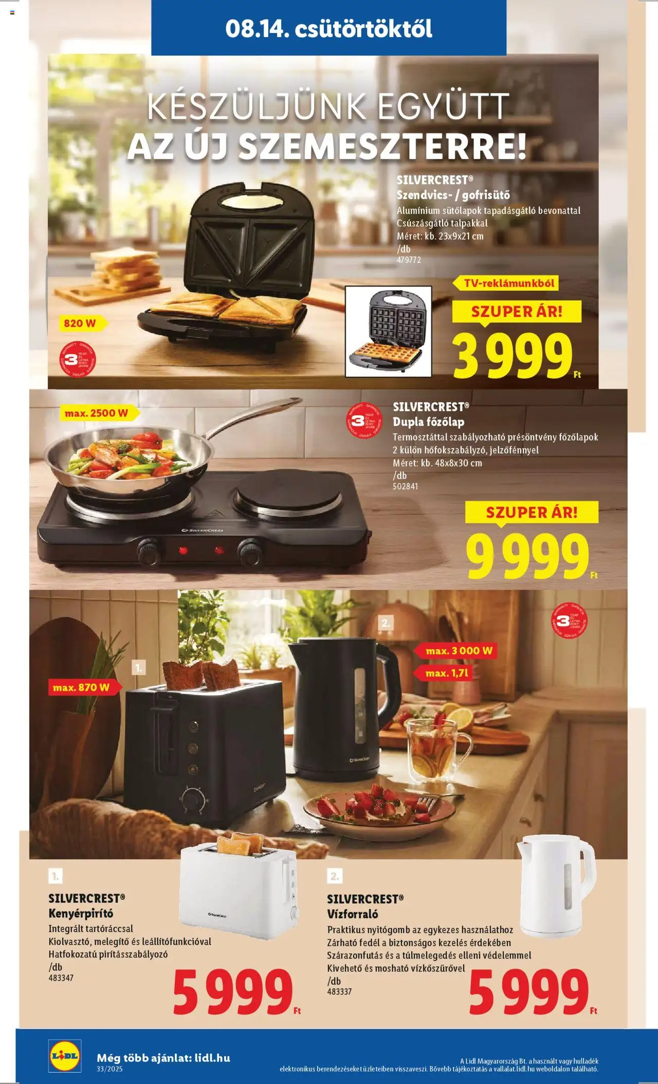 Lidl akciós ujság - amely érvényes a következő dátumtól: 14.08.2025 | Oldal: 28 | Termékek: Gofrisütő, Szendvics, Főzőlap, Kenyérpirító