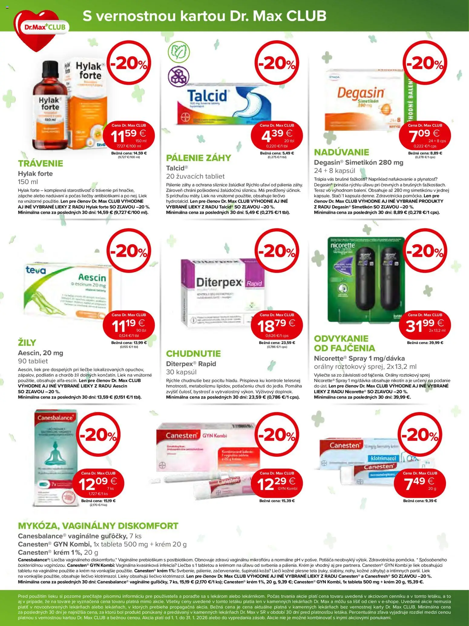 Nové Dr. Max akcie – leták je platný od 01.01.2026 | Strana: 6 | Produkty: Hylak Forte, Krém