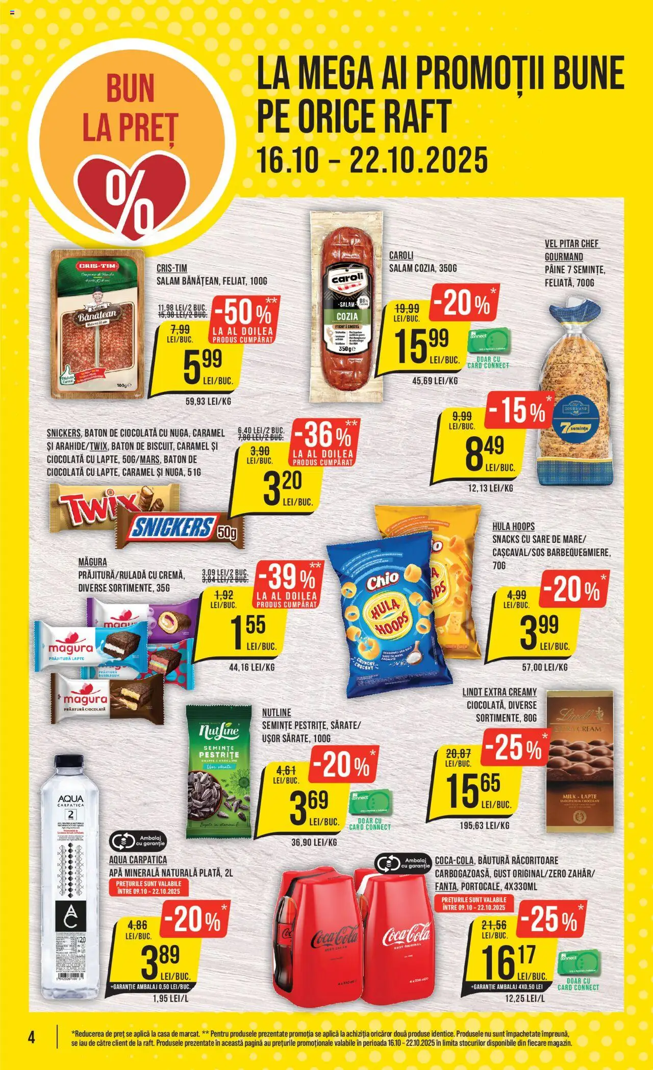 Noul catalog Mega Image – valabil de la 16.10.2025 | Pagină: 4 | Produse: Yazı tahtası kalemi, Semințe, Pâine, Apă