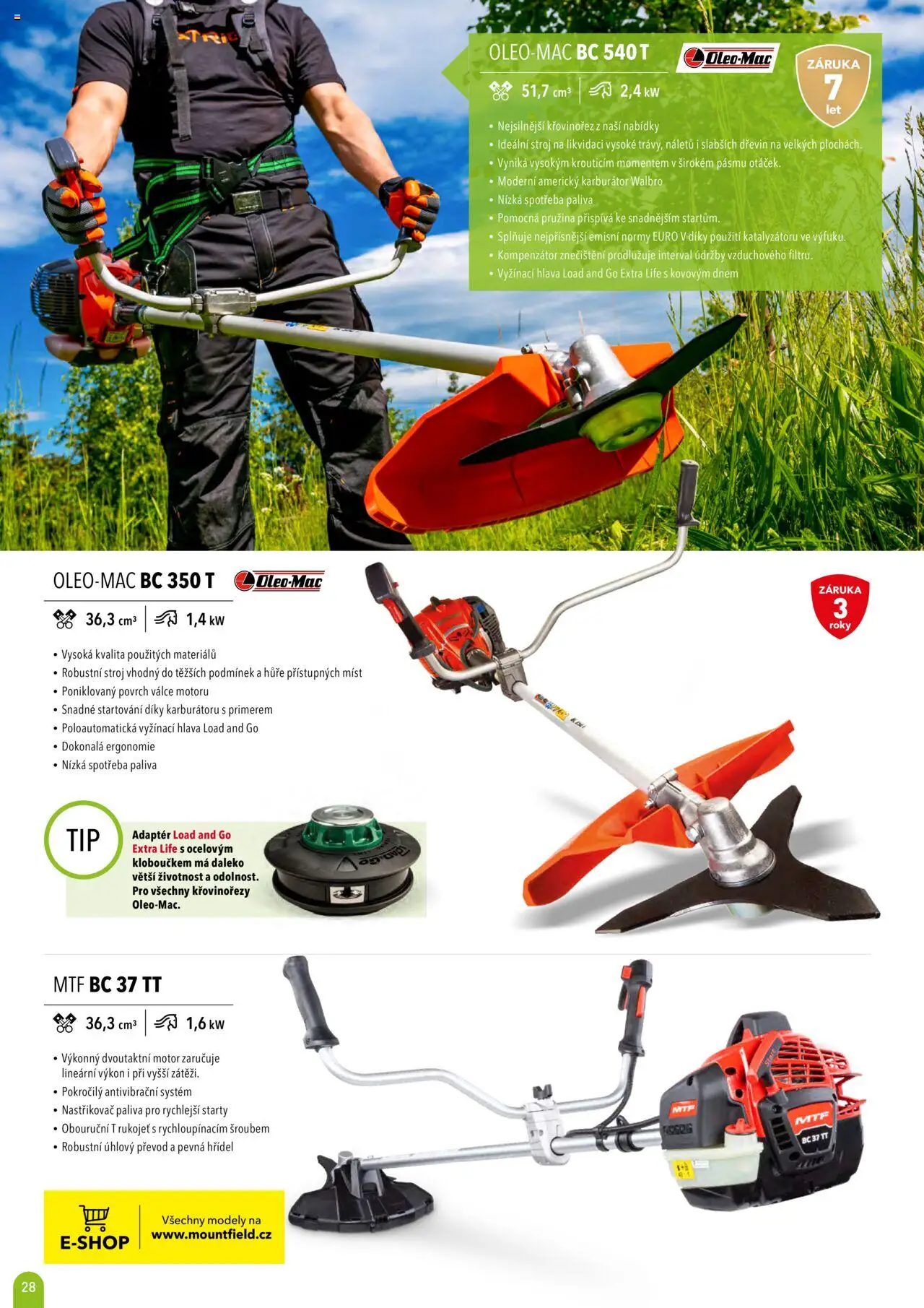 Mountfield katalog 2025 od 16.04.2025 | Strana: 28 | Produkty: Adaptér, Křovinořez, Modely