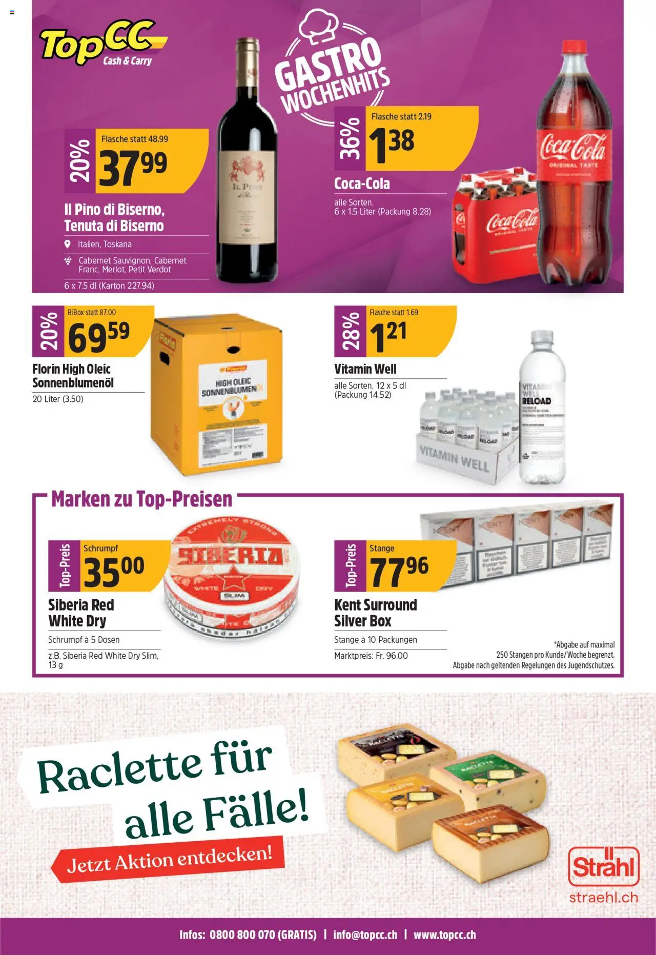 TopCC Aktionen – gültig ab 27.10.2025 | Seite: 32 | Produkte: Coca Cola, Box, Raclette