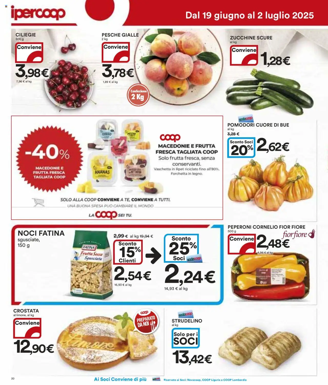 Volantino Ipercoop del 19.06.2025 | Pagina: 20 | Prodotti: Peperoni, Frutta, Cocco, Zucchine