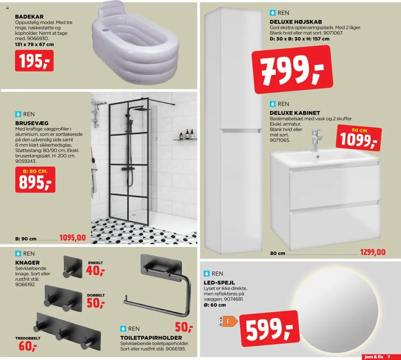 Jem & fix tilbudsavis – gyldig fra 14.09.2025 | Side: 9 | Produkter: Badekar, Søm